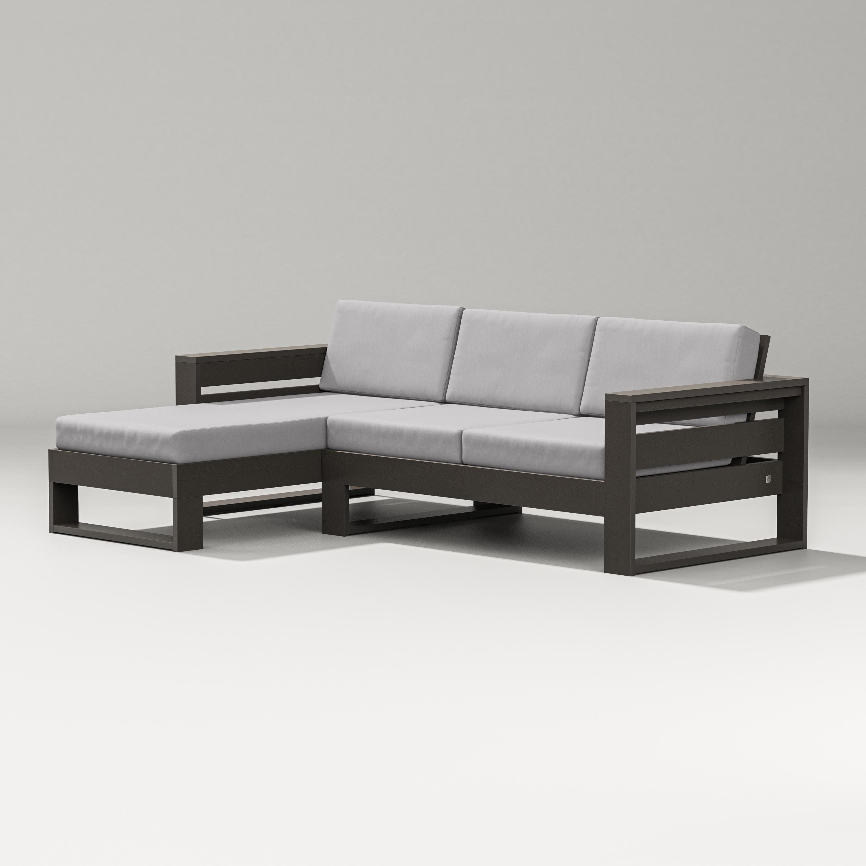 Latitude Left Chaise Sectional in Vintage Coffee / Granite