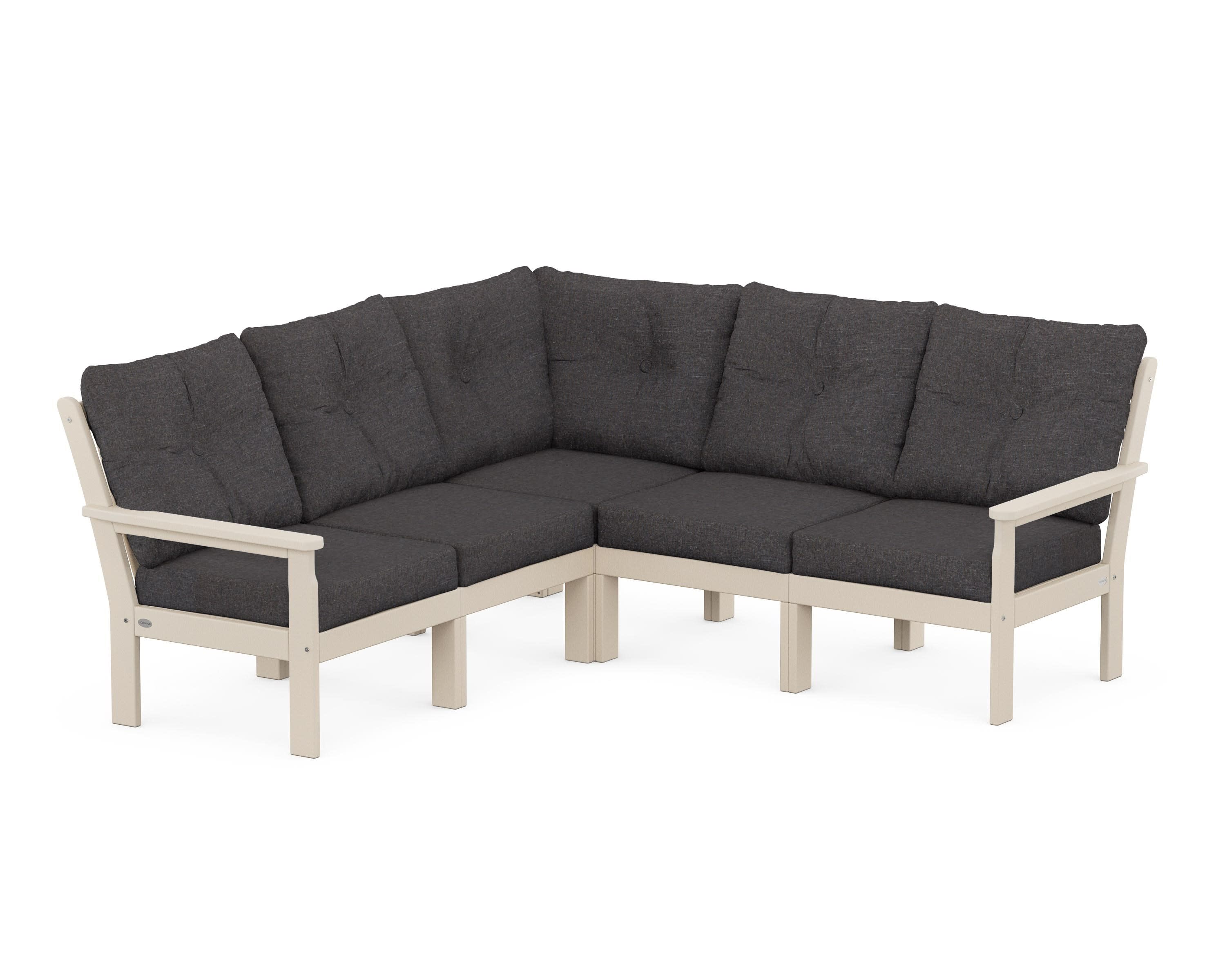 Vineyard 5-Piece Sectional in Sand / Ash Charcoal