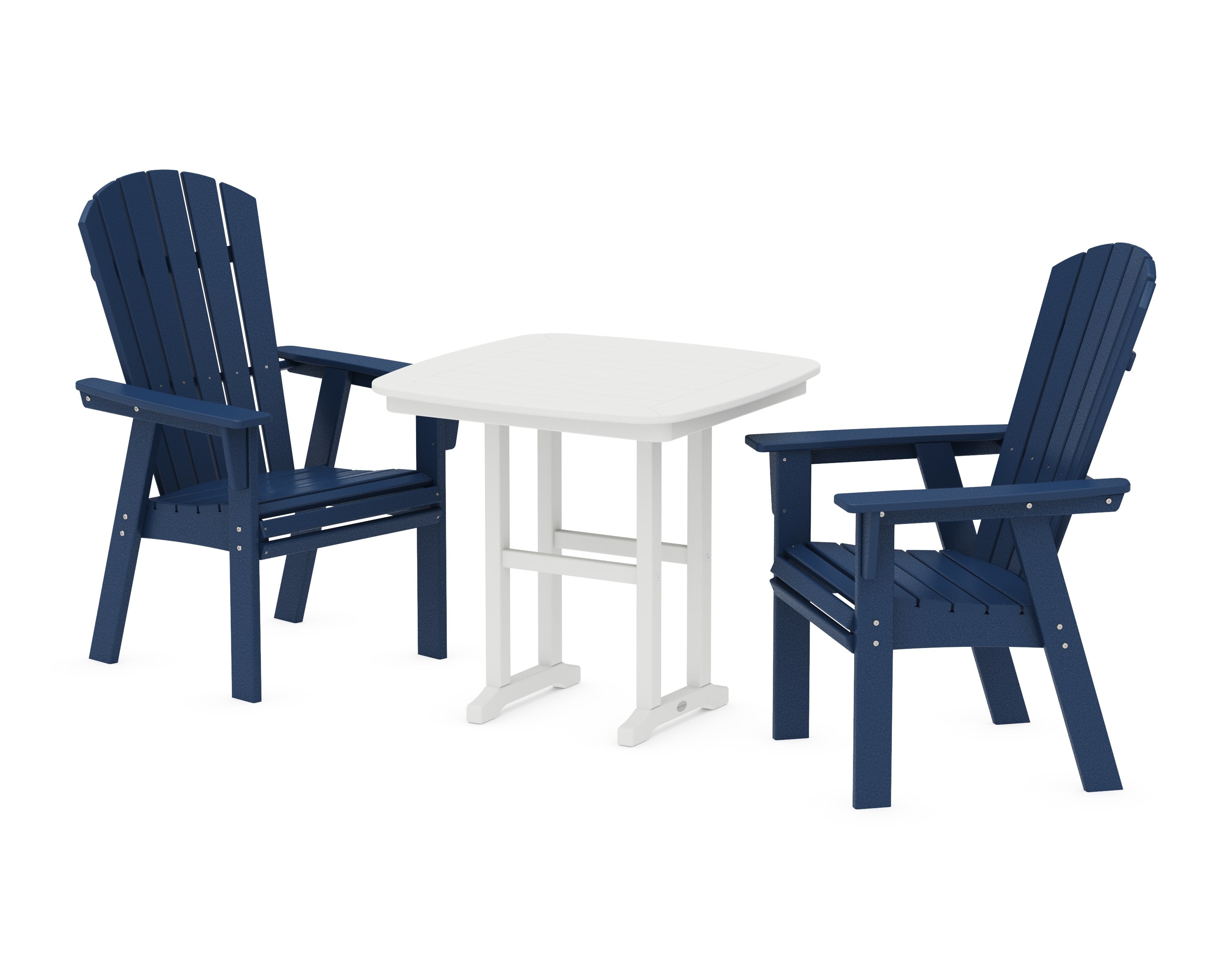Nautical Adirondack 3-Piece Dining Set in Navy / White