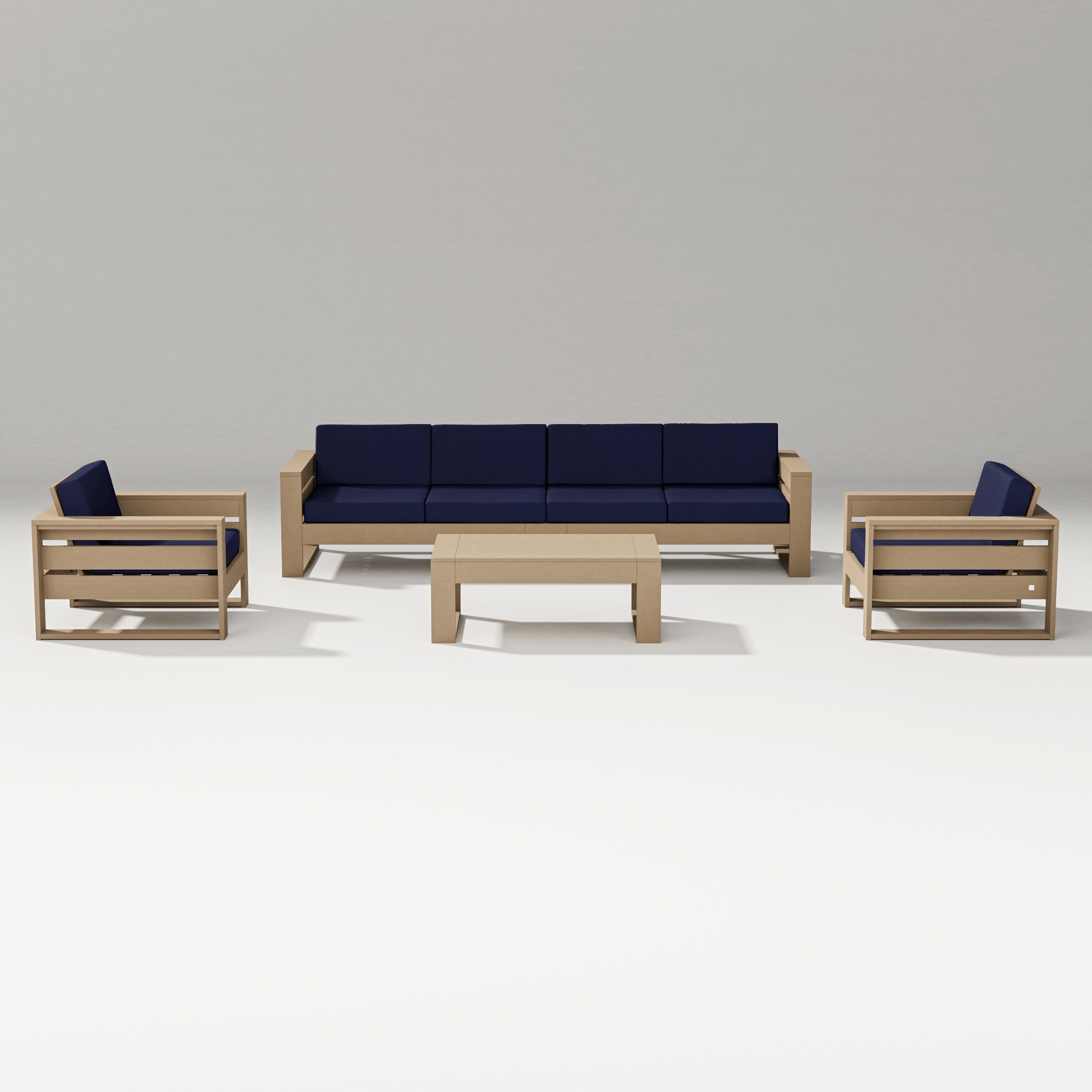 Latitude 5-Piece Lounge Sofa Set in Vintage Sahara / Navy