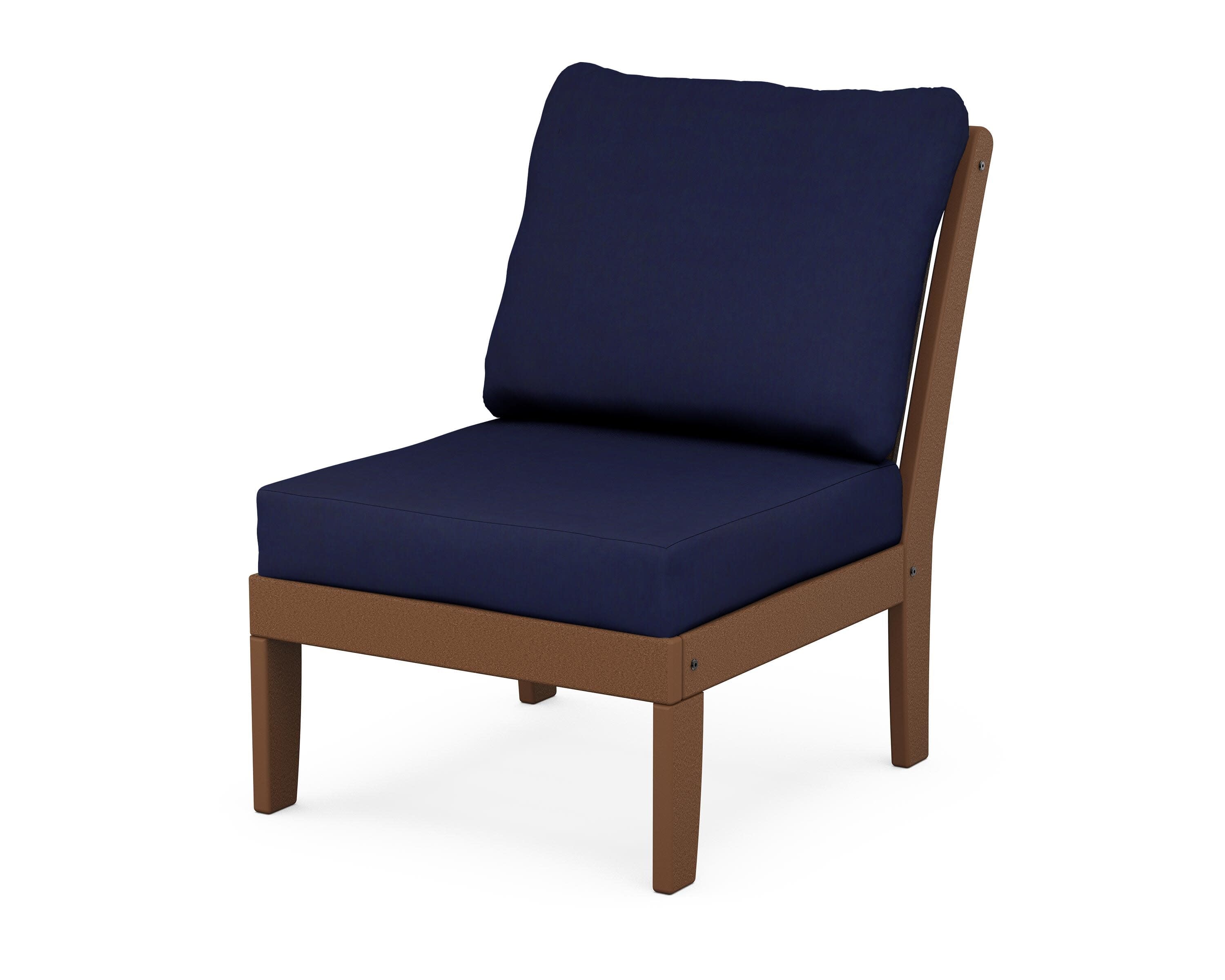 Braxton Modular Armless Chair in Teak / Navy
