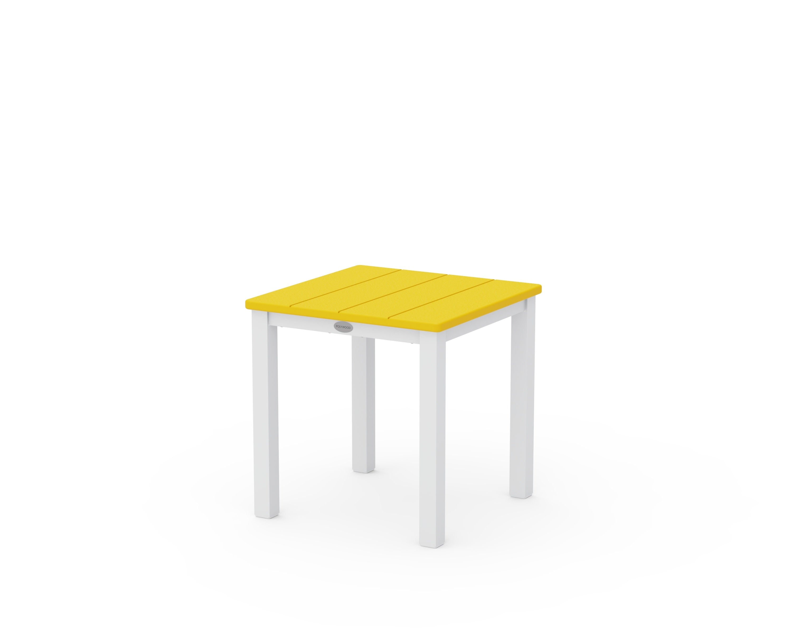 Main Street 18" Side Table in White / Lemon