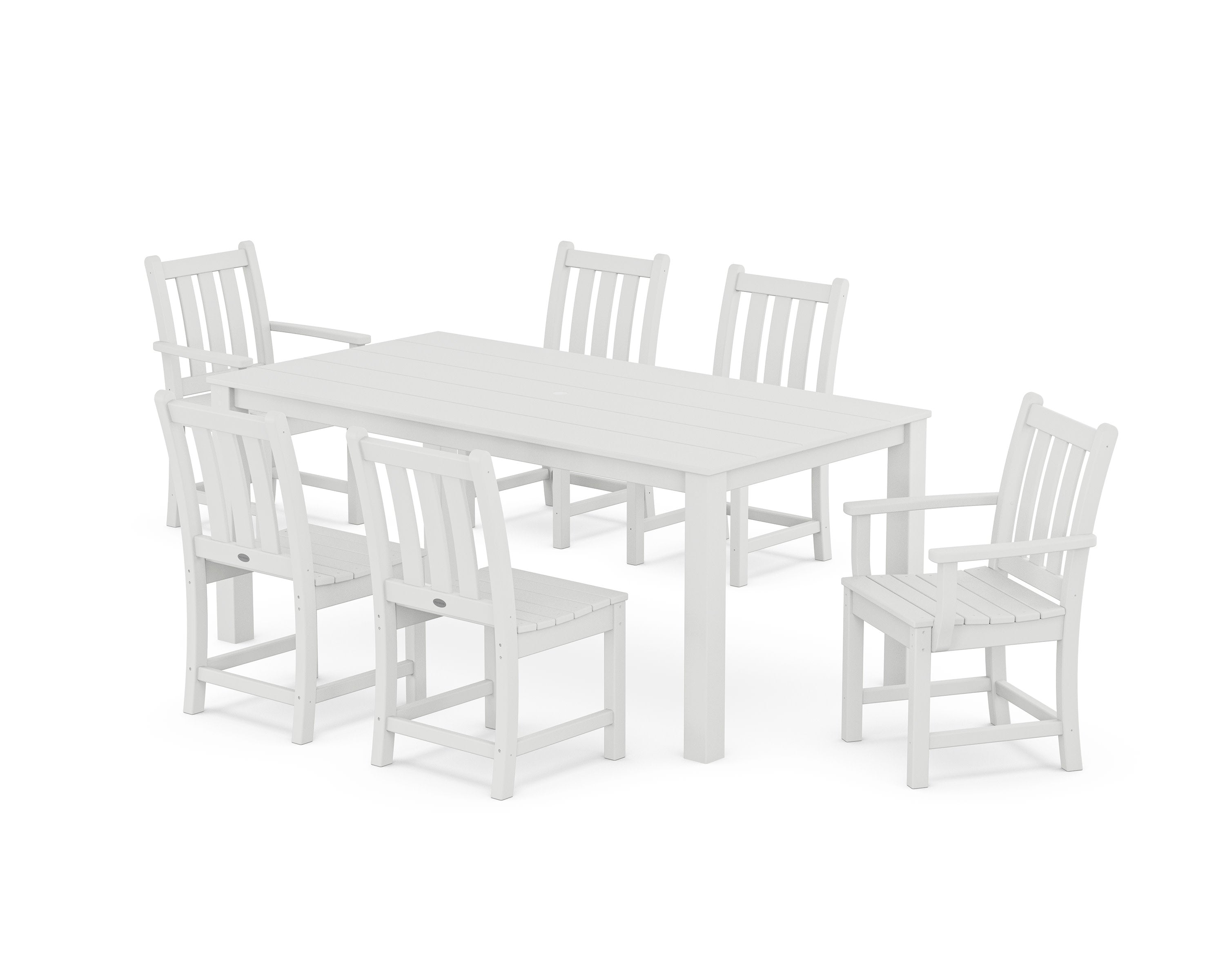 Traditional Garden 7-Piece Parsons Dining Set in White