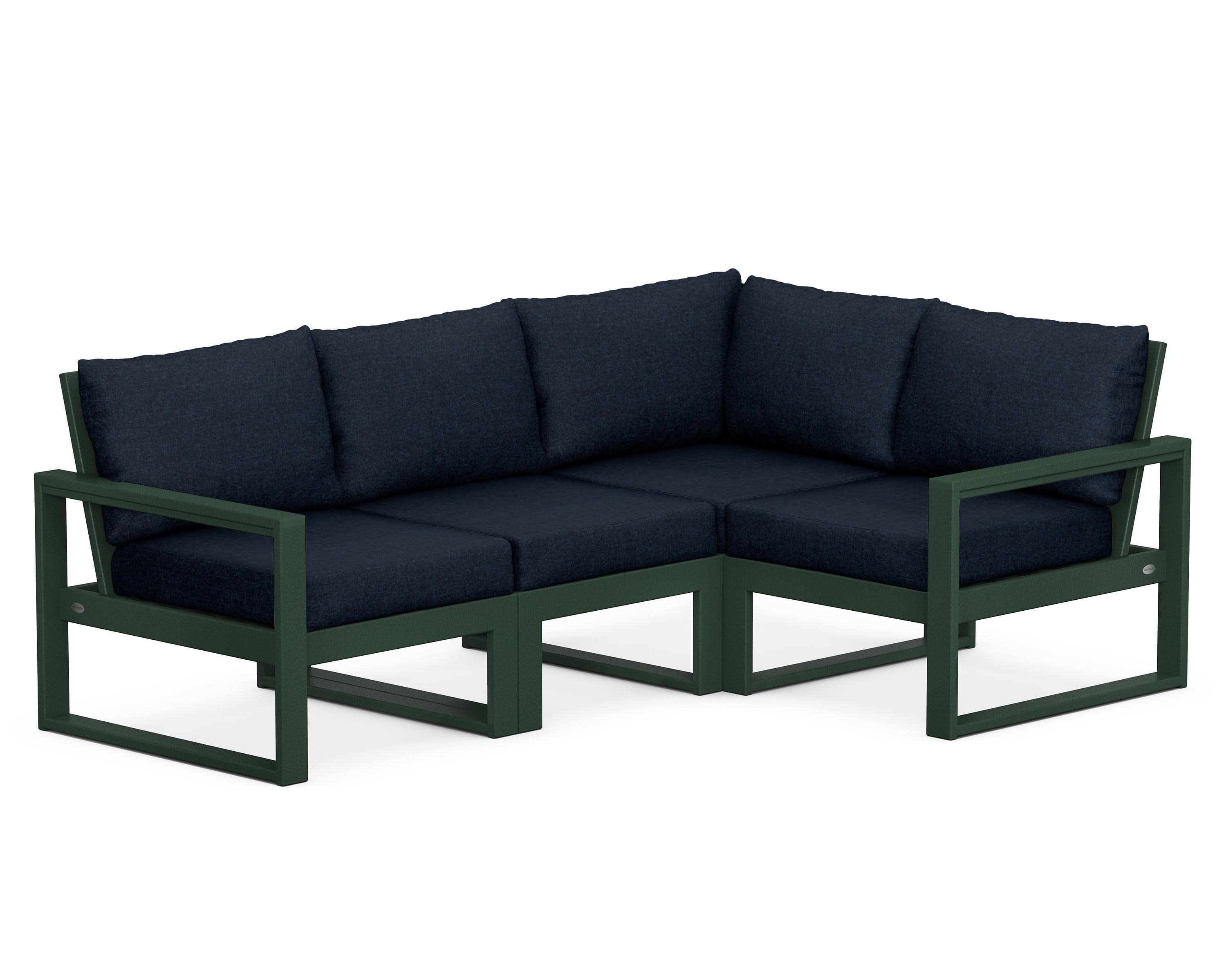 EDGE 4-Piece Modular Deep Seating Set in Green / Marine Indigo