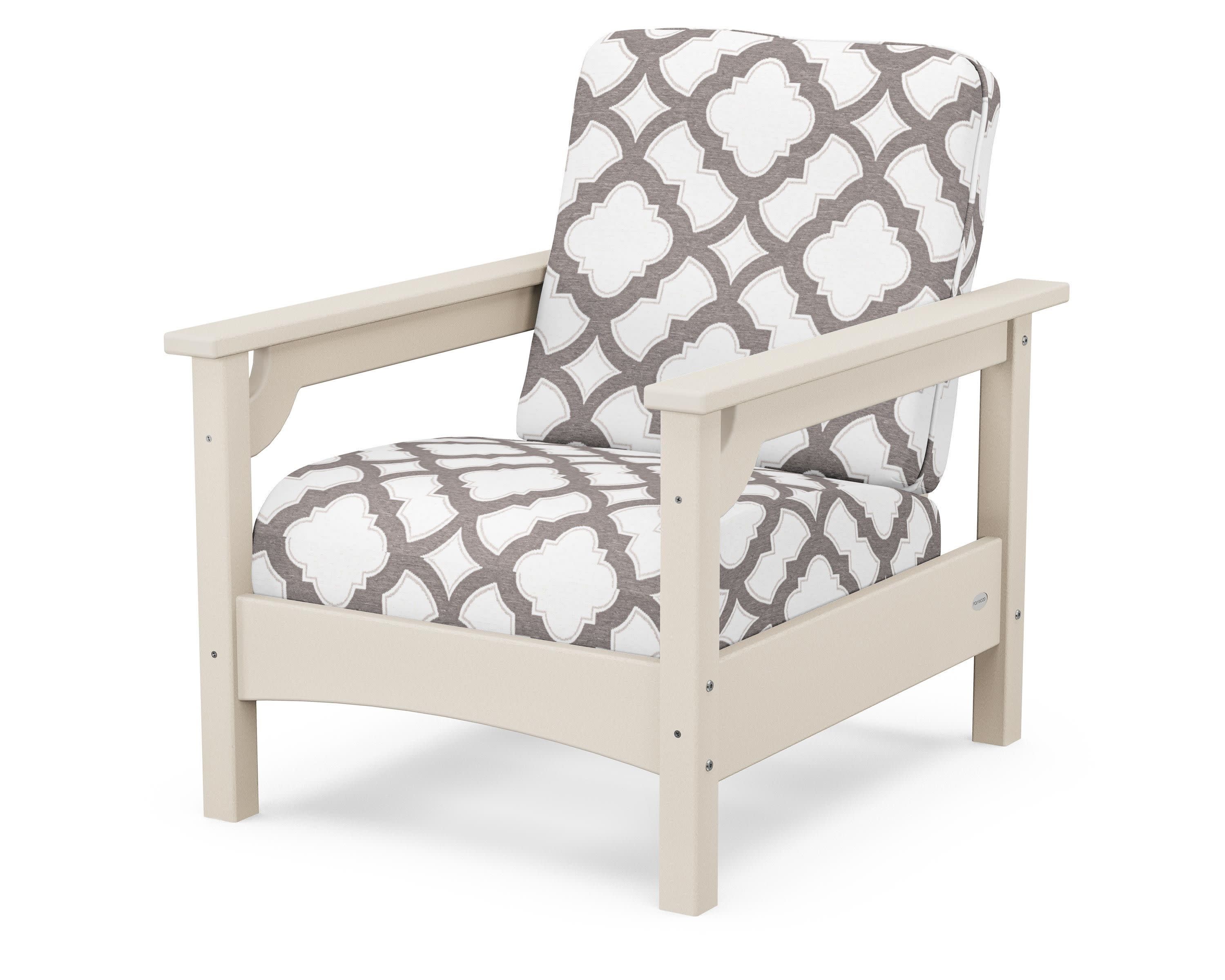 Club Chair in Sand / Trellis Grey Mist