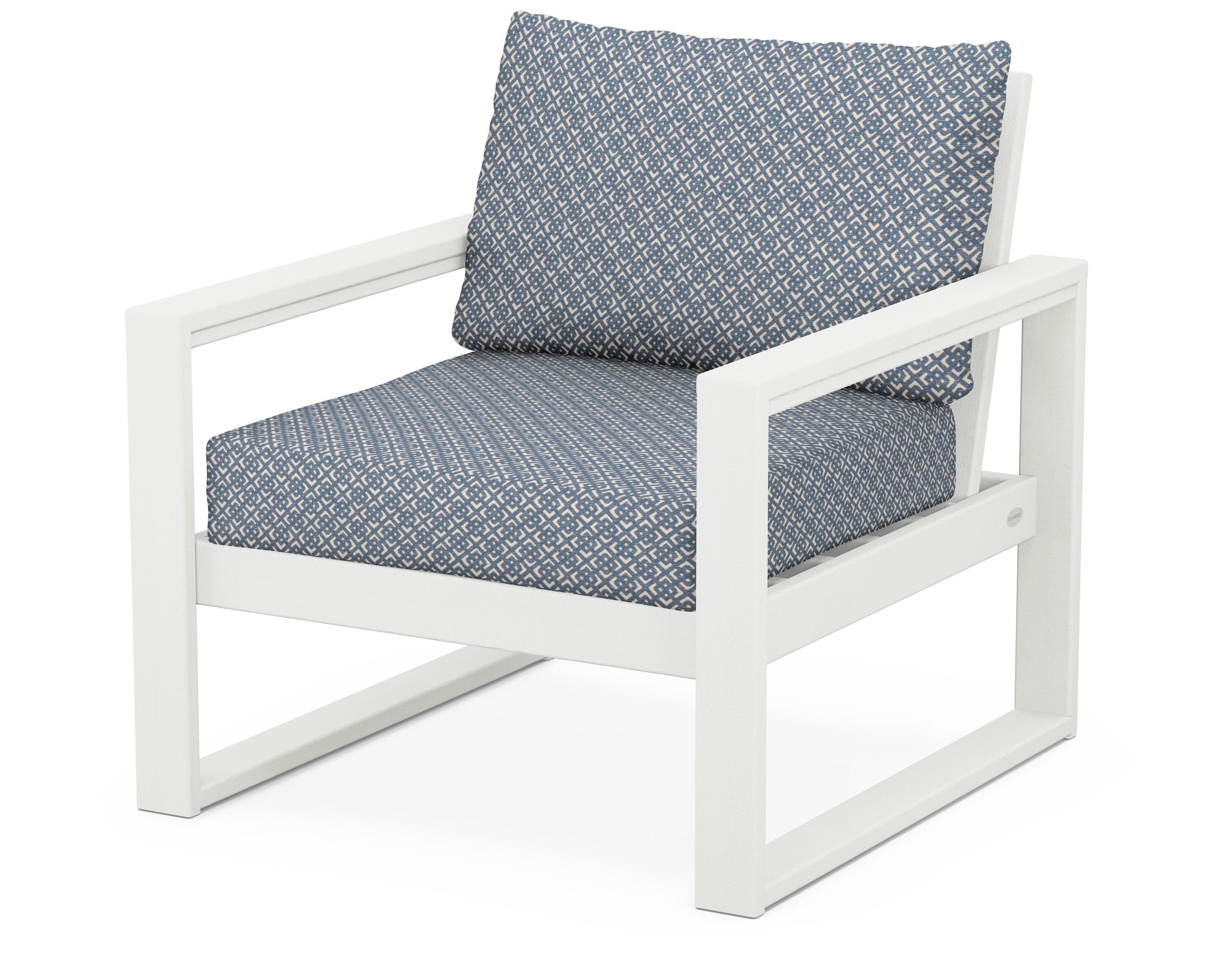 EDGE Club Chair in Vintage White / Hopscotch