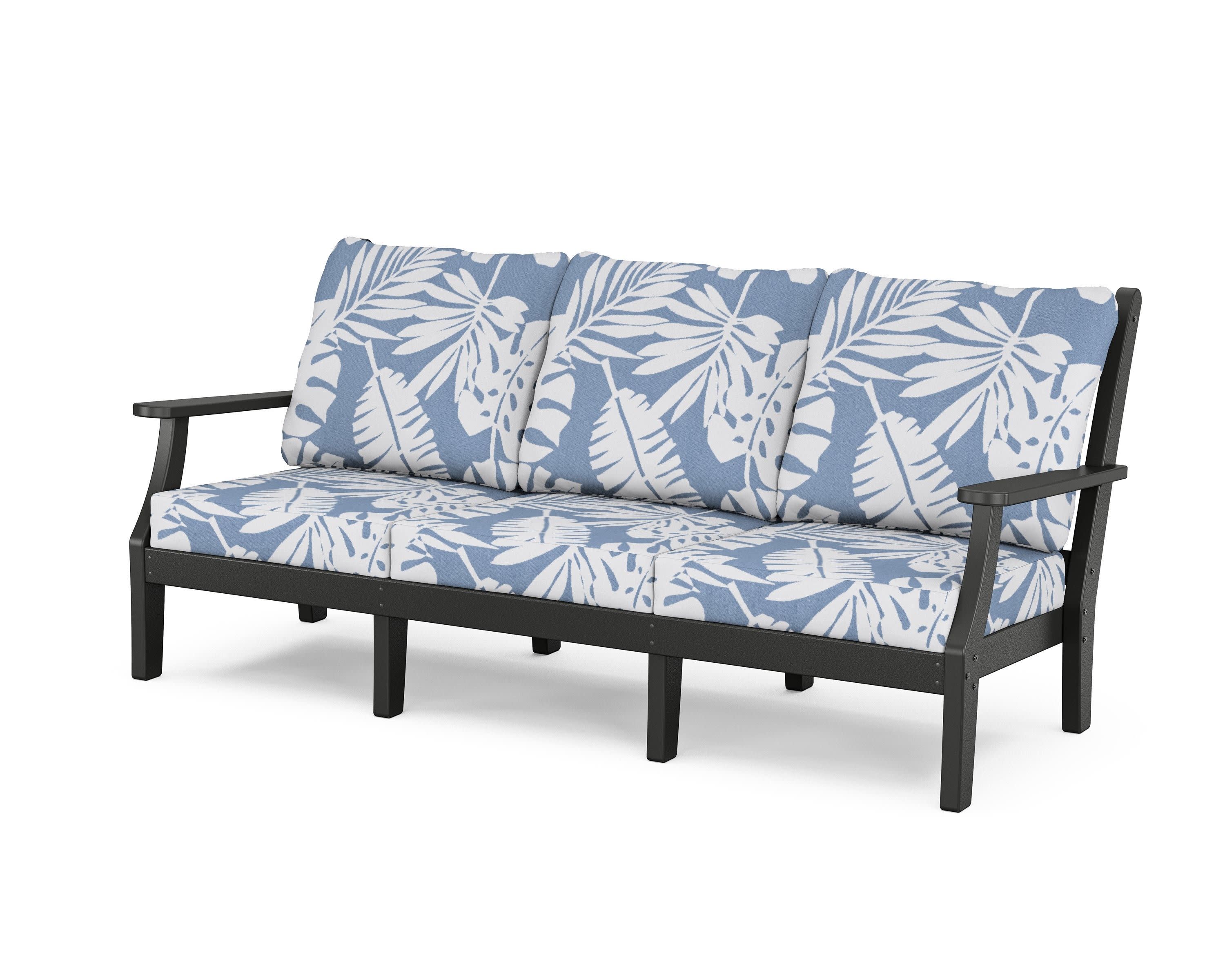 Wovendale Deep Seating Sofa in Black / Leaf Sky Blue