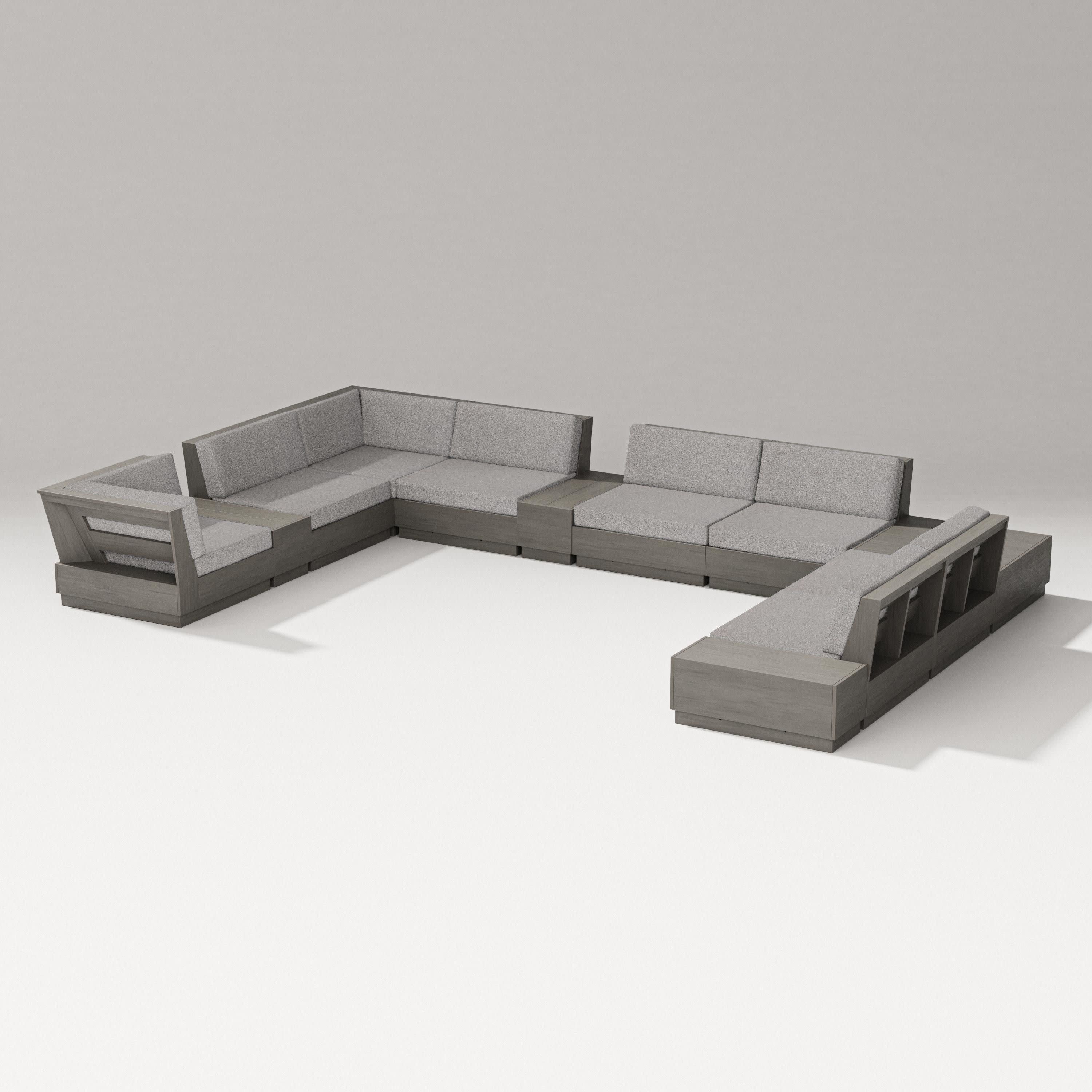 Elevate 12-Piece Conversation Sectional Set in Driftwood / Grey Mist