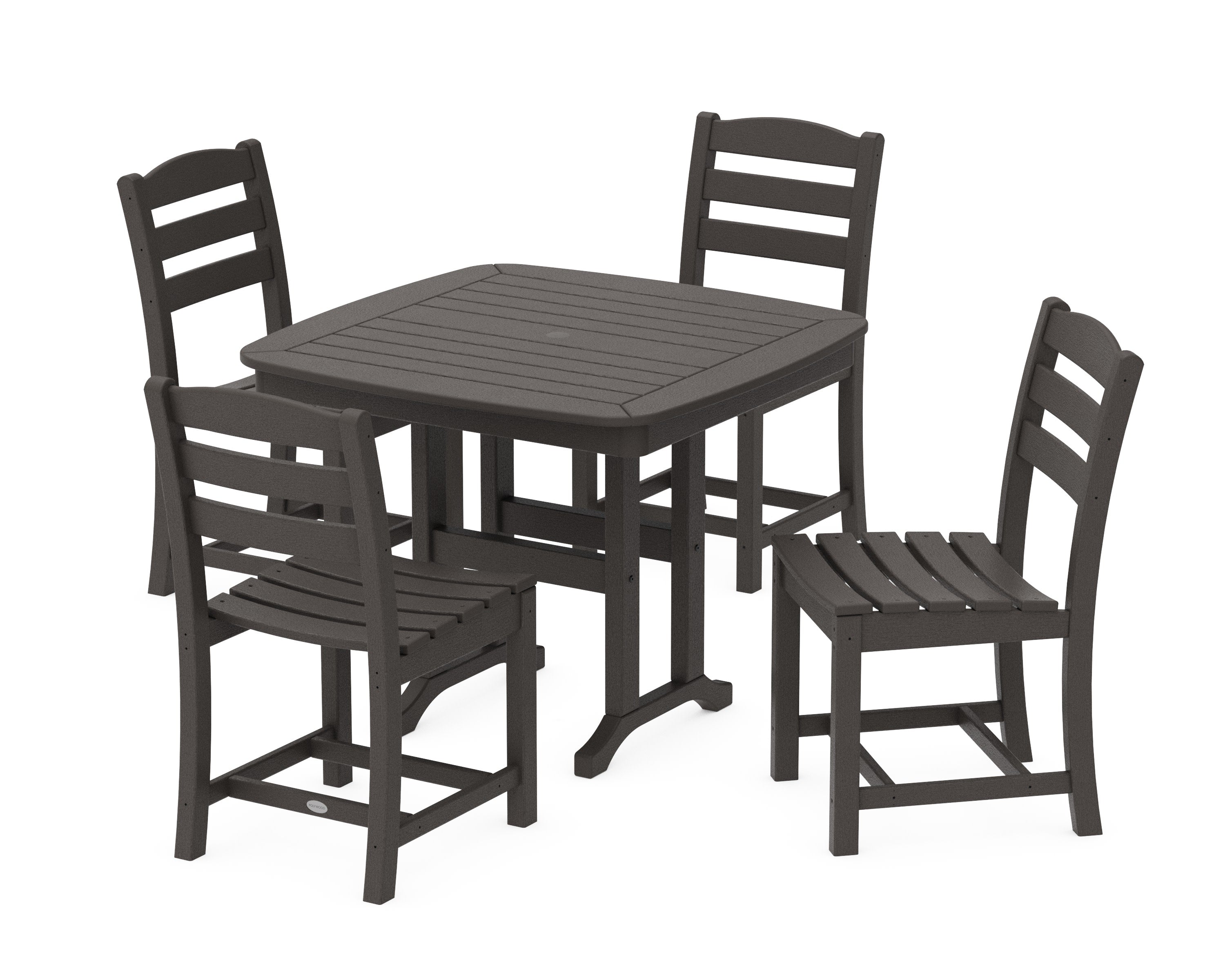 La Casa Caf 5-Piece Side Chair Dining Set in Vintage Coffee