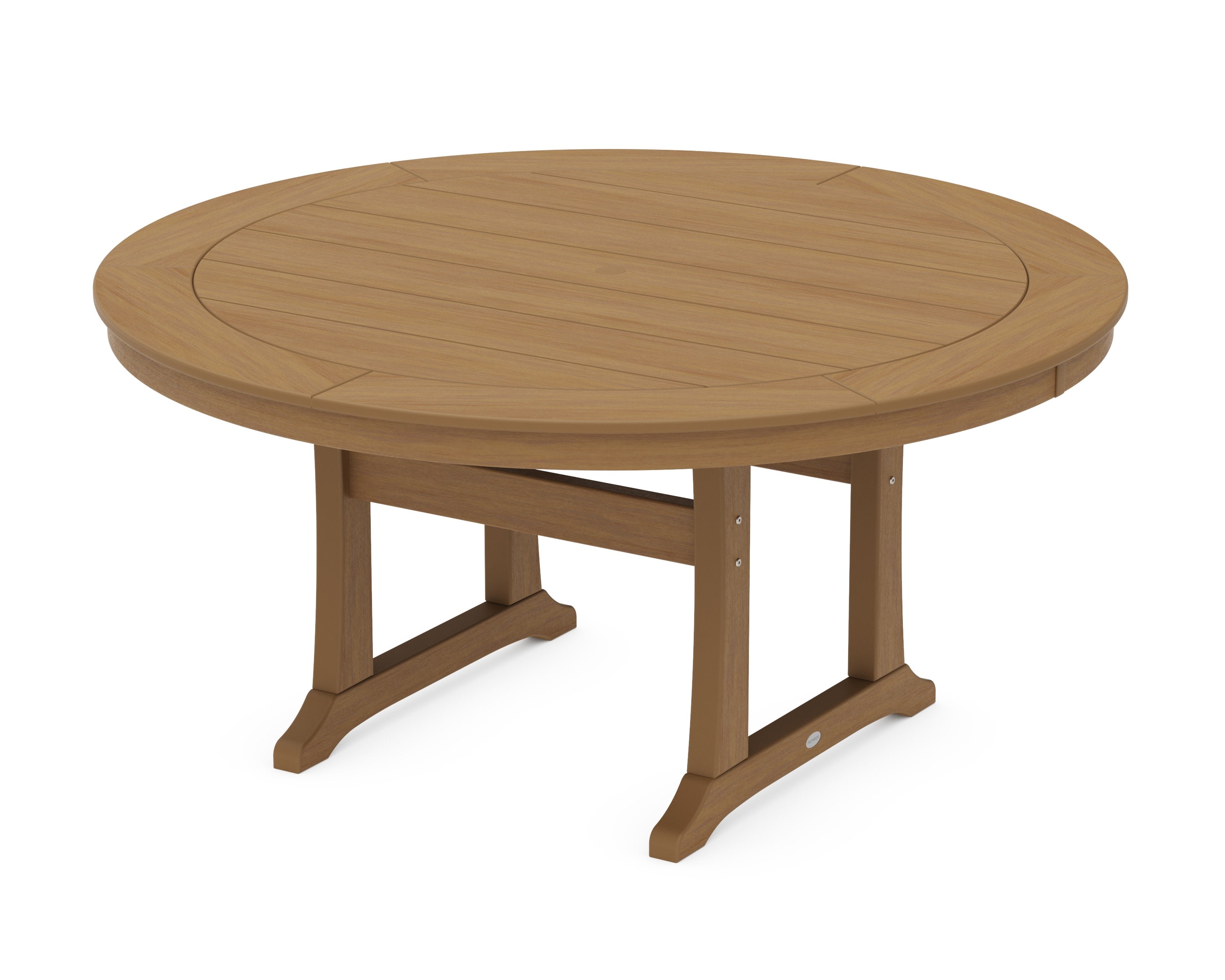Nautical Trestle 60" Round Dining Table in Natural
