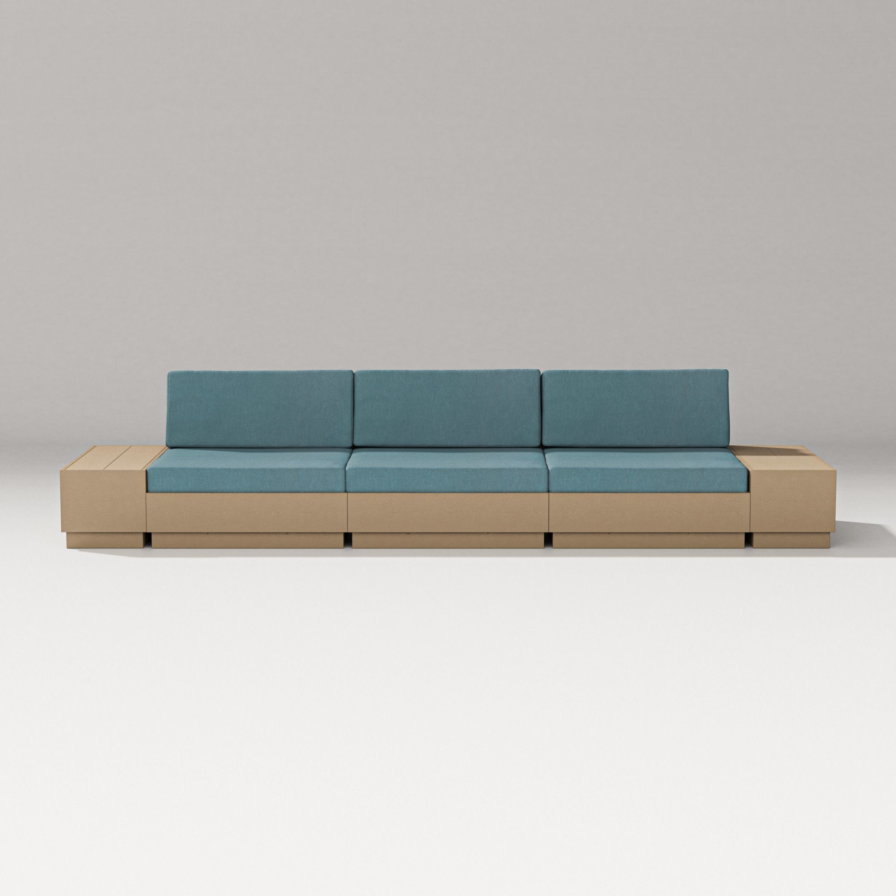 Elevate Straight Sectional in Vintage Sahara / Ocean Teal