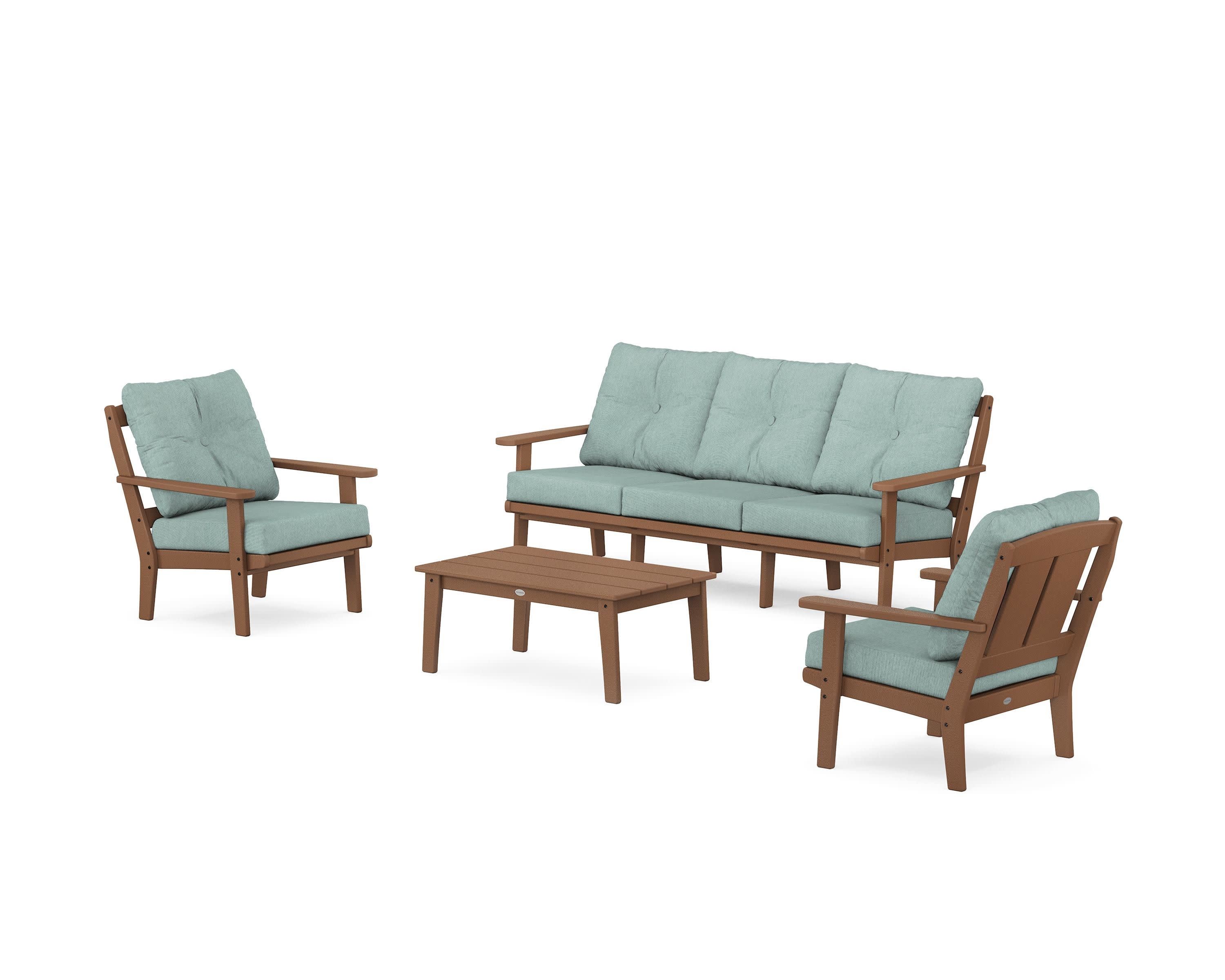 Mission 4-Piece Deep Seating Set with Sofa in Teak / Glacier Spa