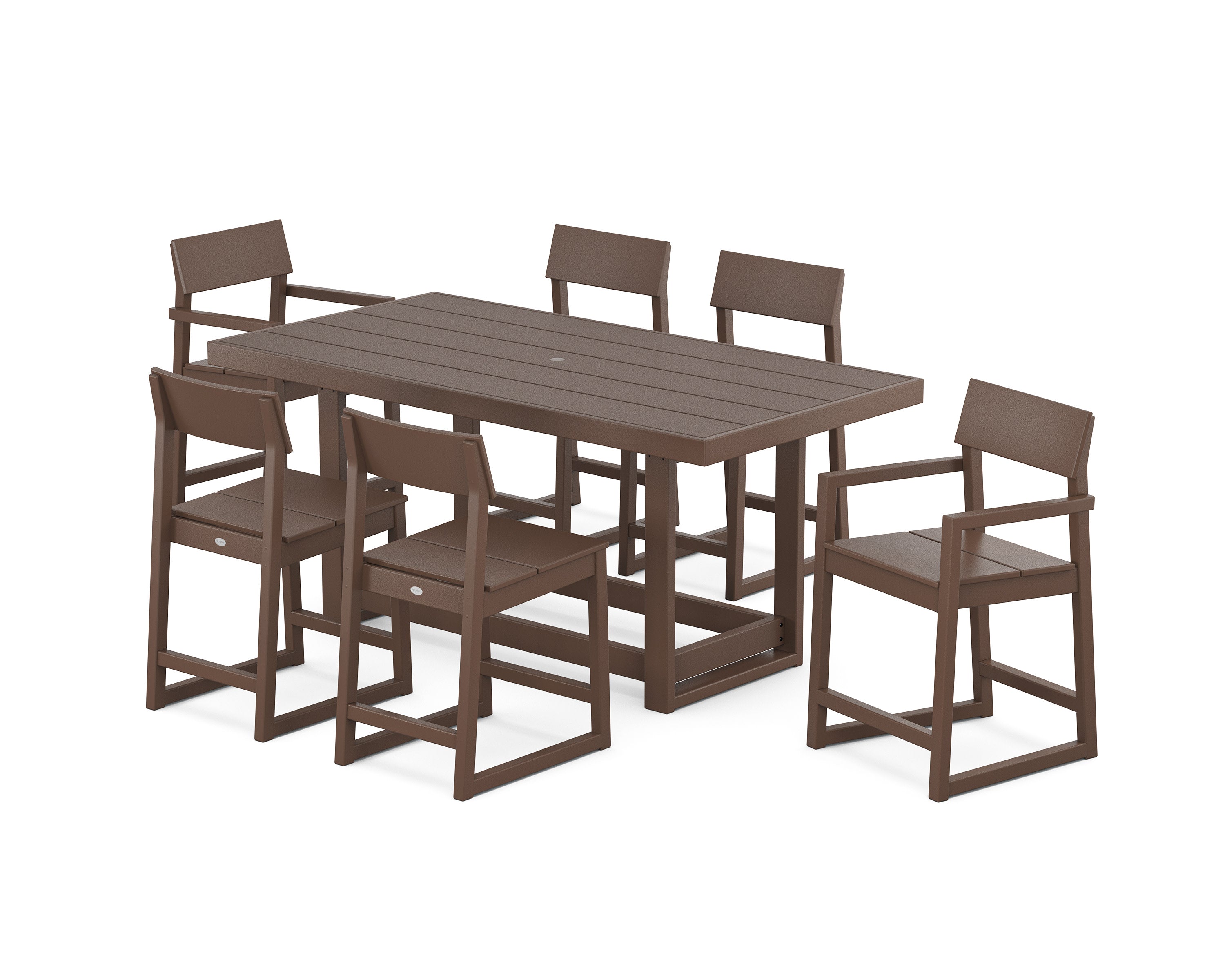 EDGE 7-Piece Counter Table Set in Mahogany