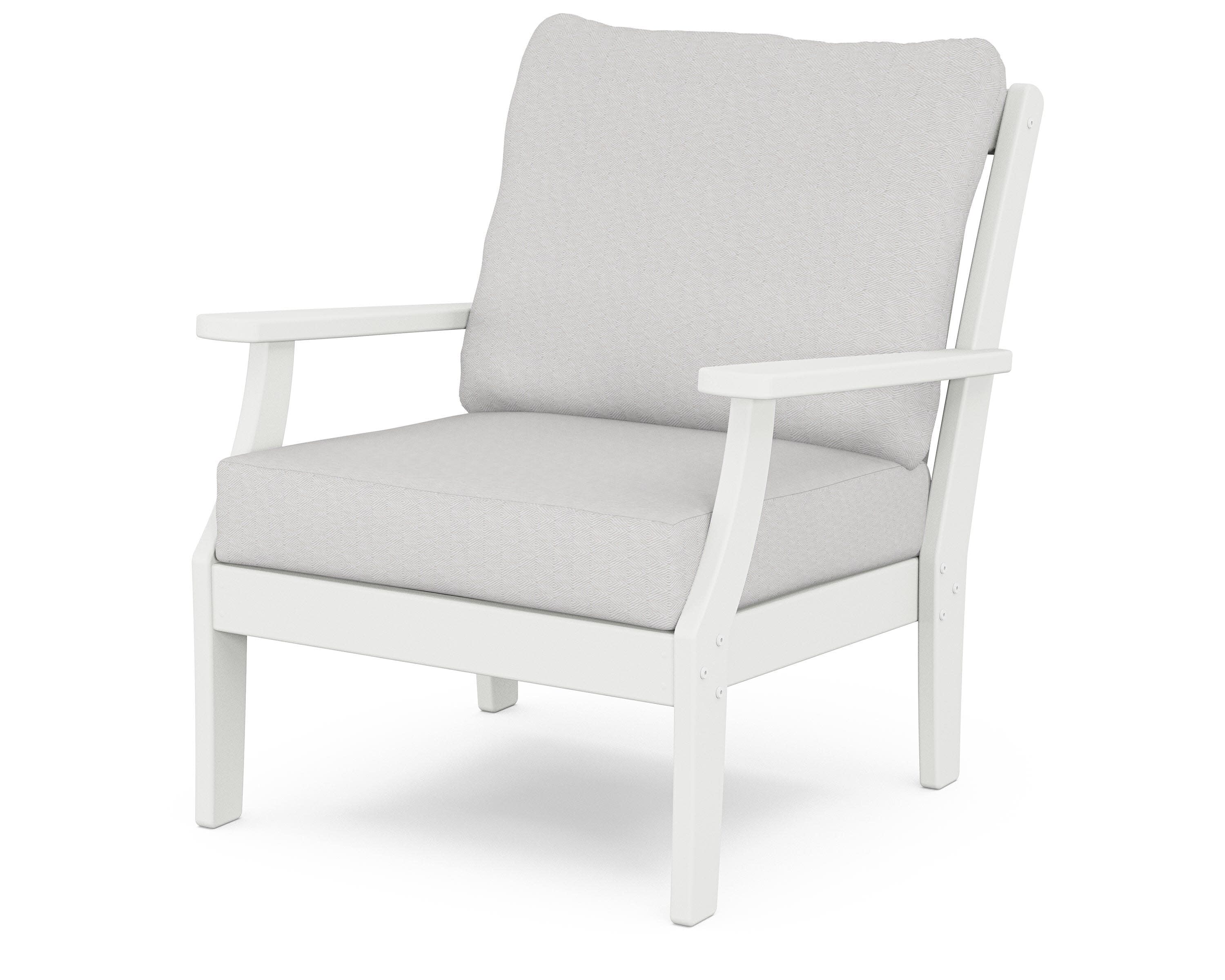 Braxton Deep Seating Chair in White / Diamond in the Rough