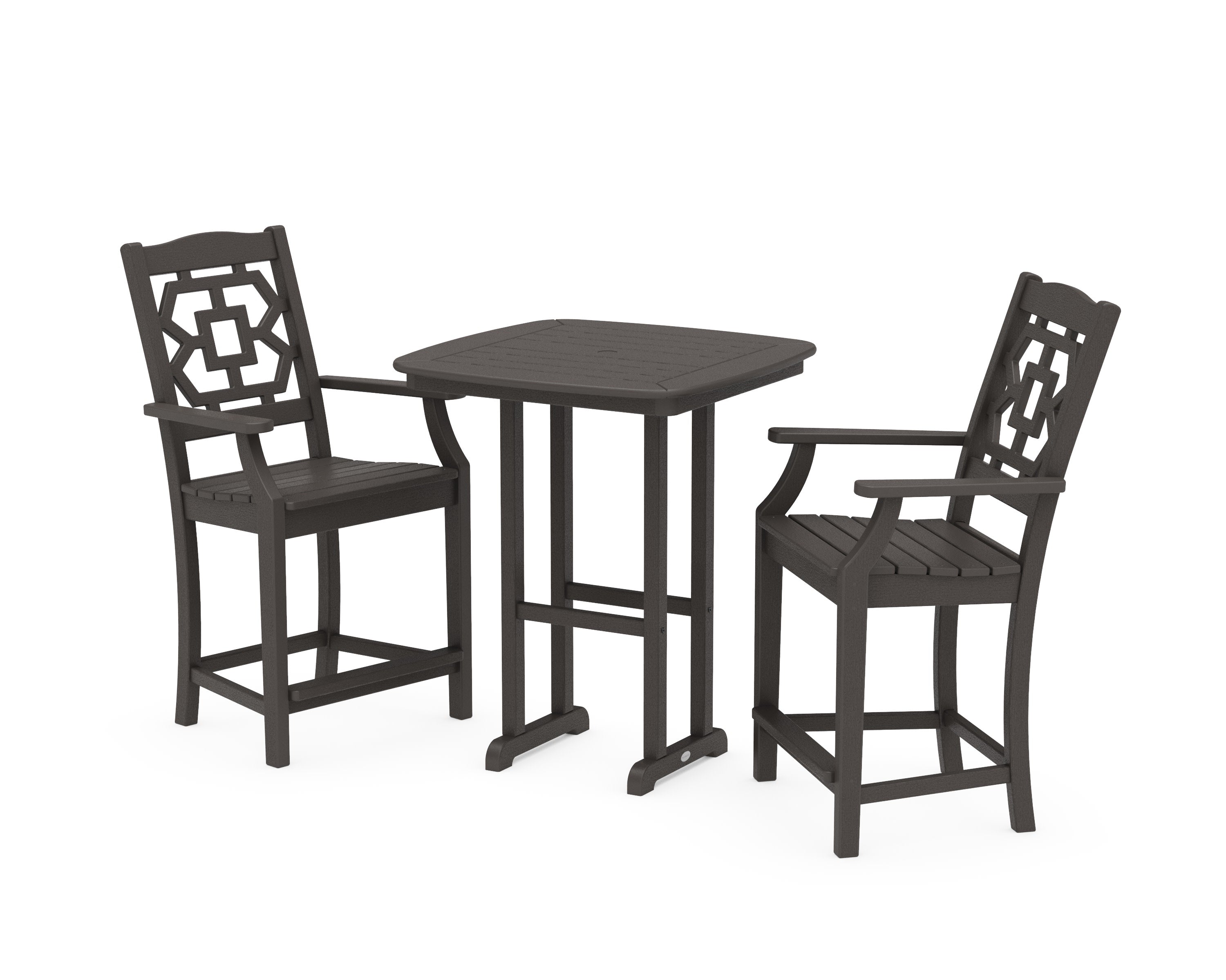 Chinoiserie 3-Piece Counter Set in Vintage Coffee