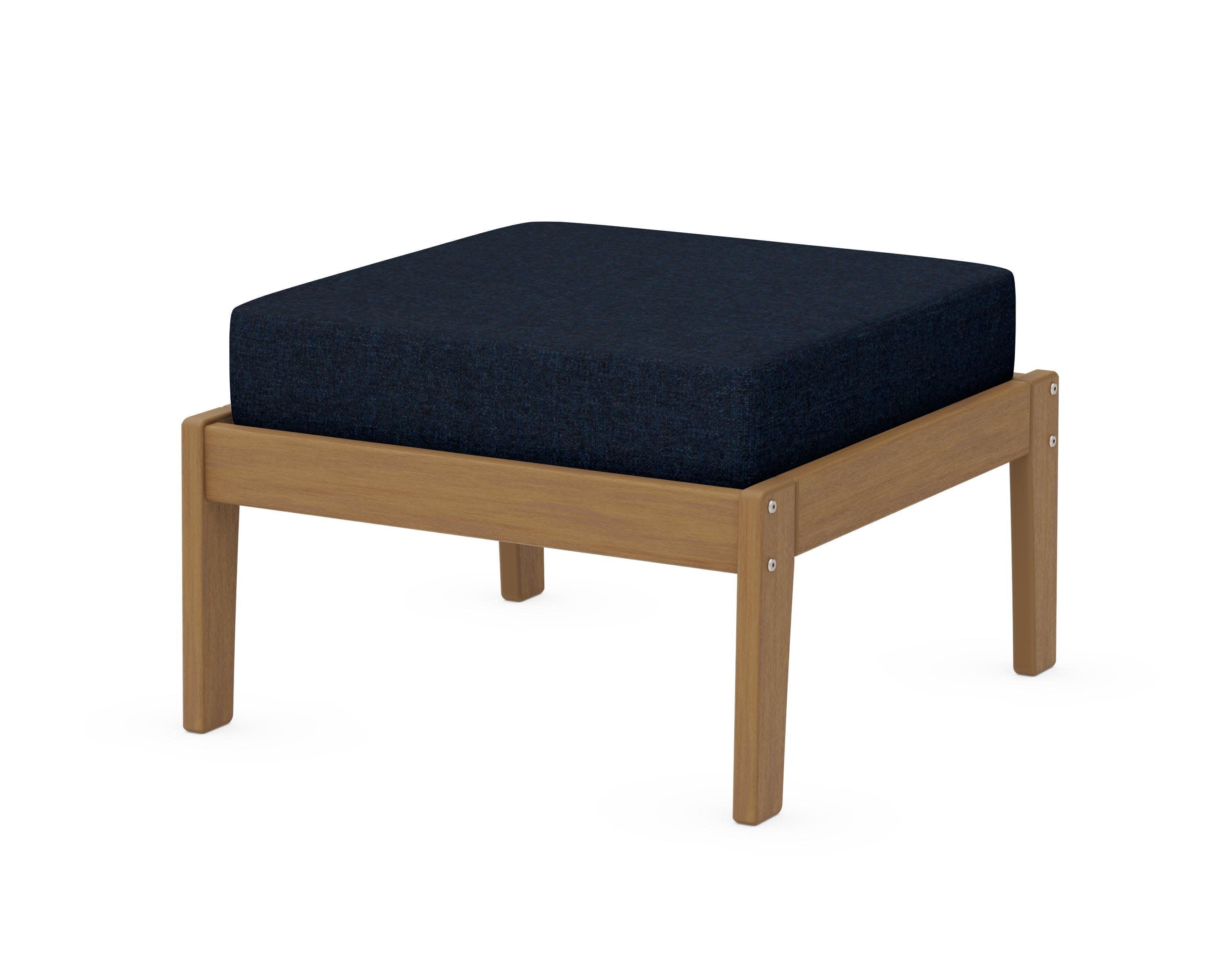 Deep Seating Ottoman in Natural / Marine Indigo