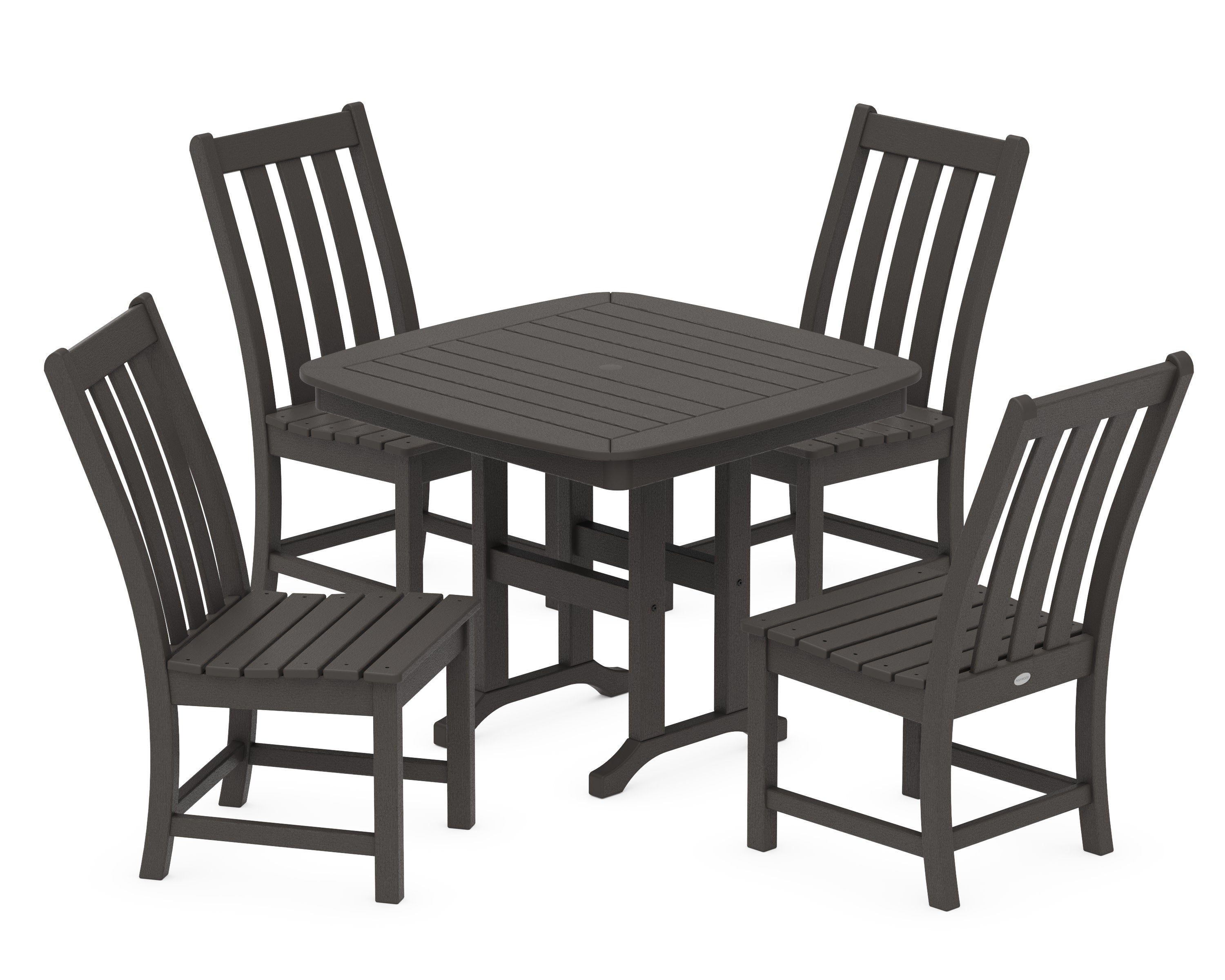 Vineyard 5-Piece Side Chair Dining Set in Vintage Coffee