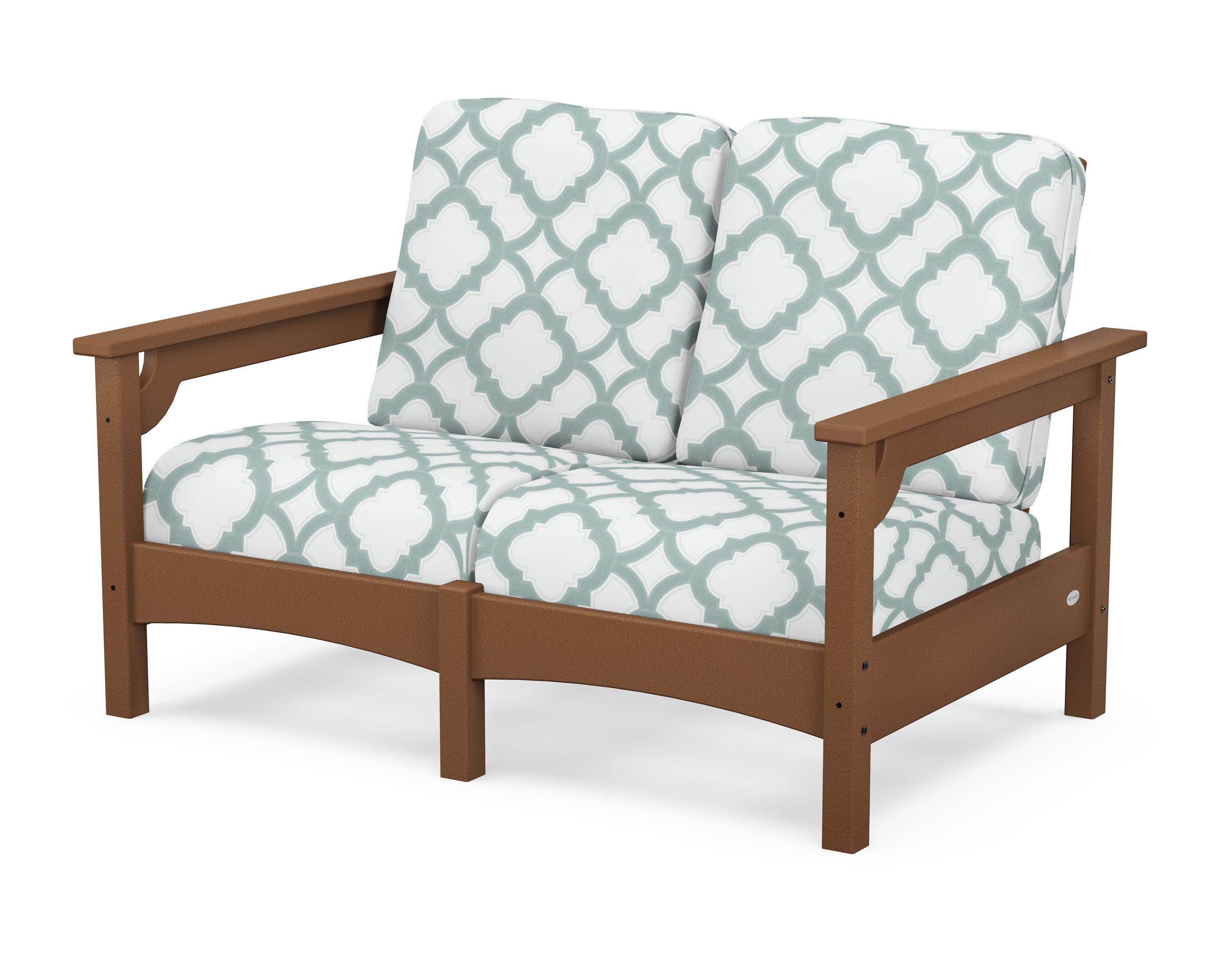 Club Loveseat in Teak / Trellis Glacier Spa