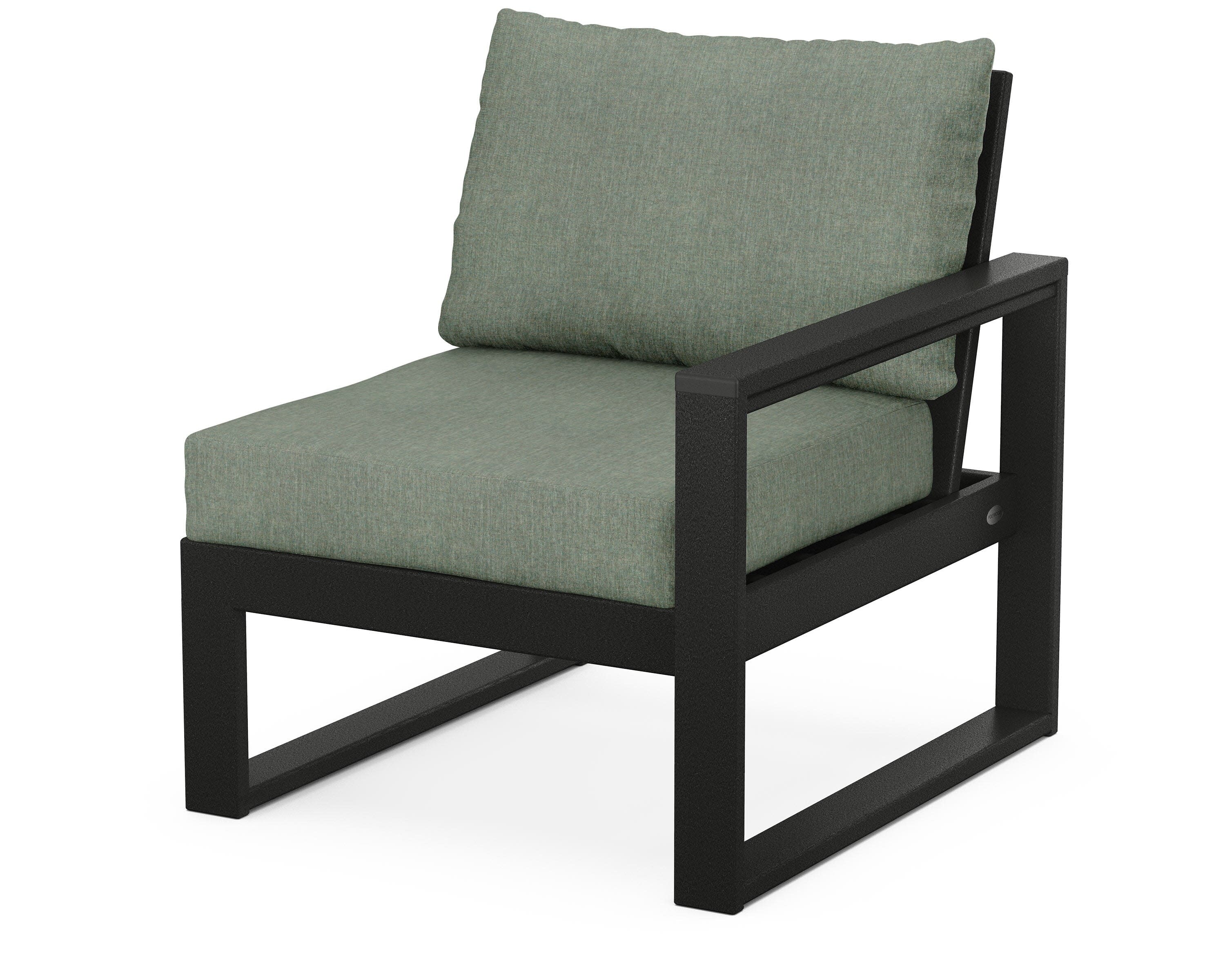 EDGE Modular Right Arm Chair in Black / Cast Sage