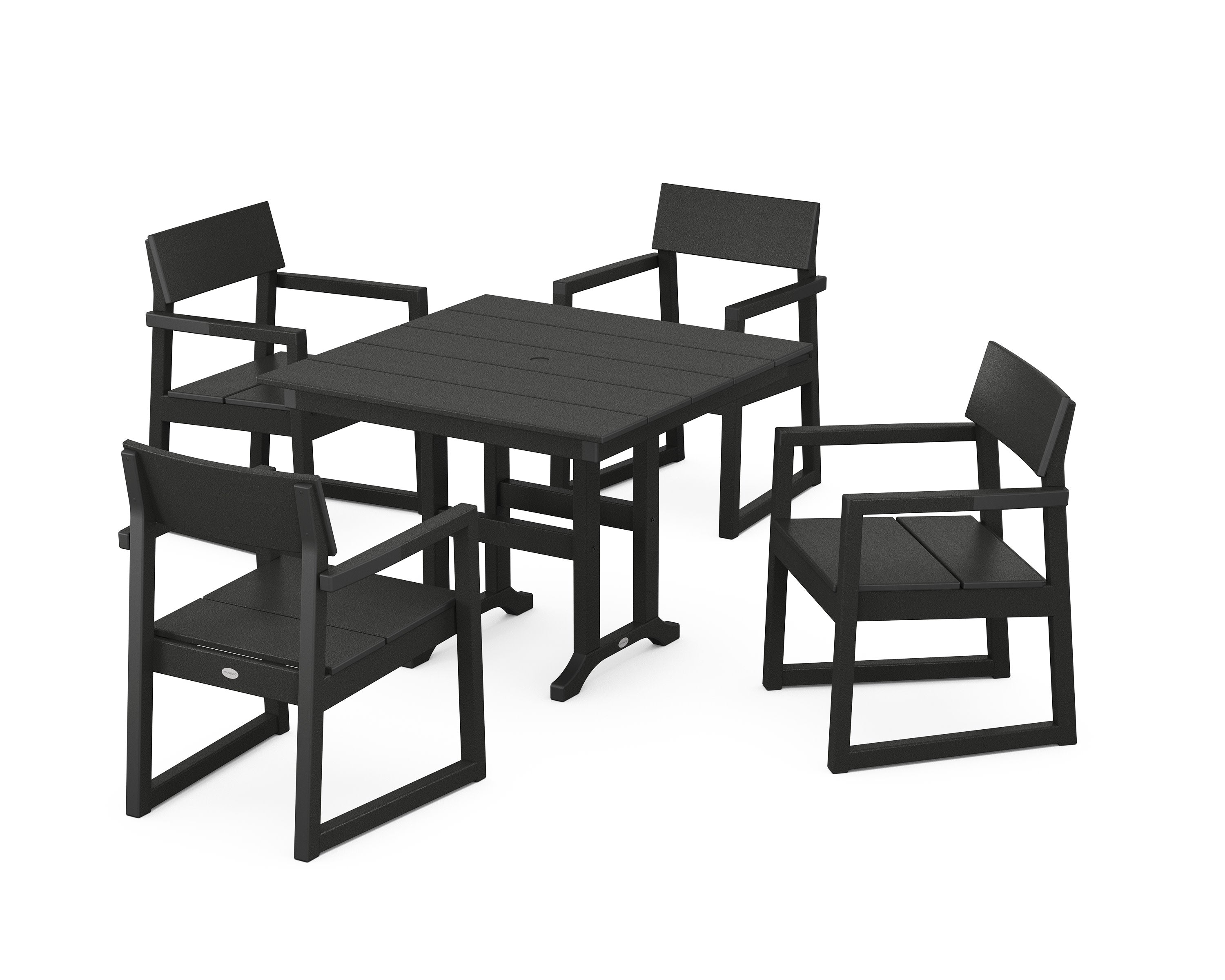 EDGE 5-Piece Farmhouse Dining Set in Black