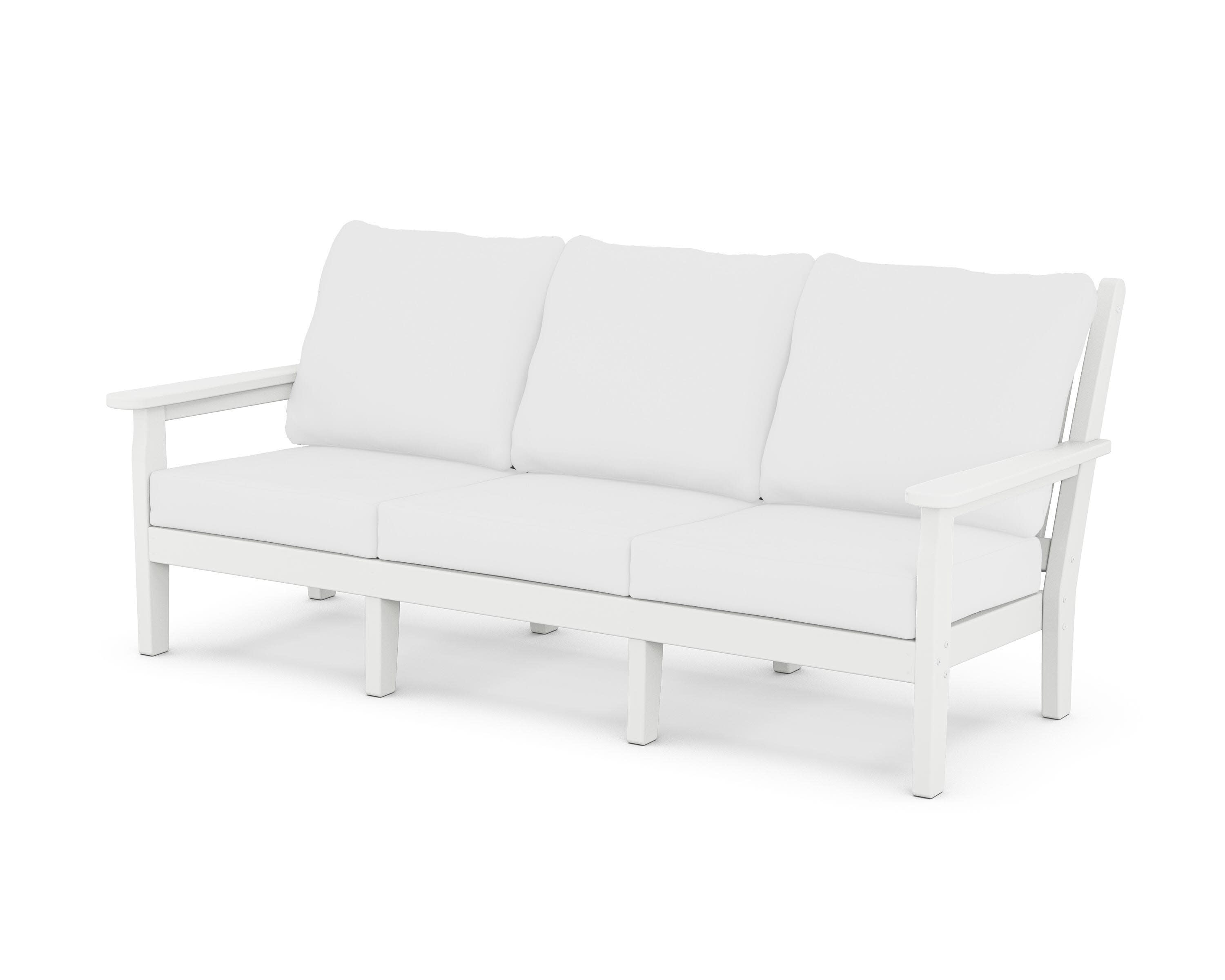 Chippendale Deep Seating Sofa in White / Natural