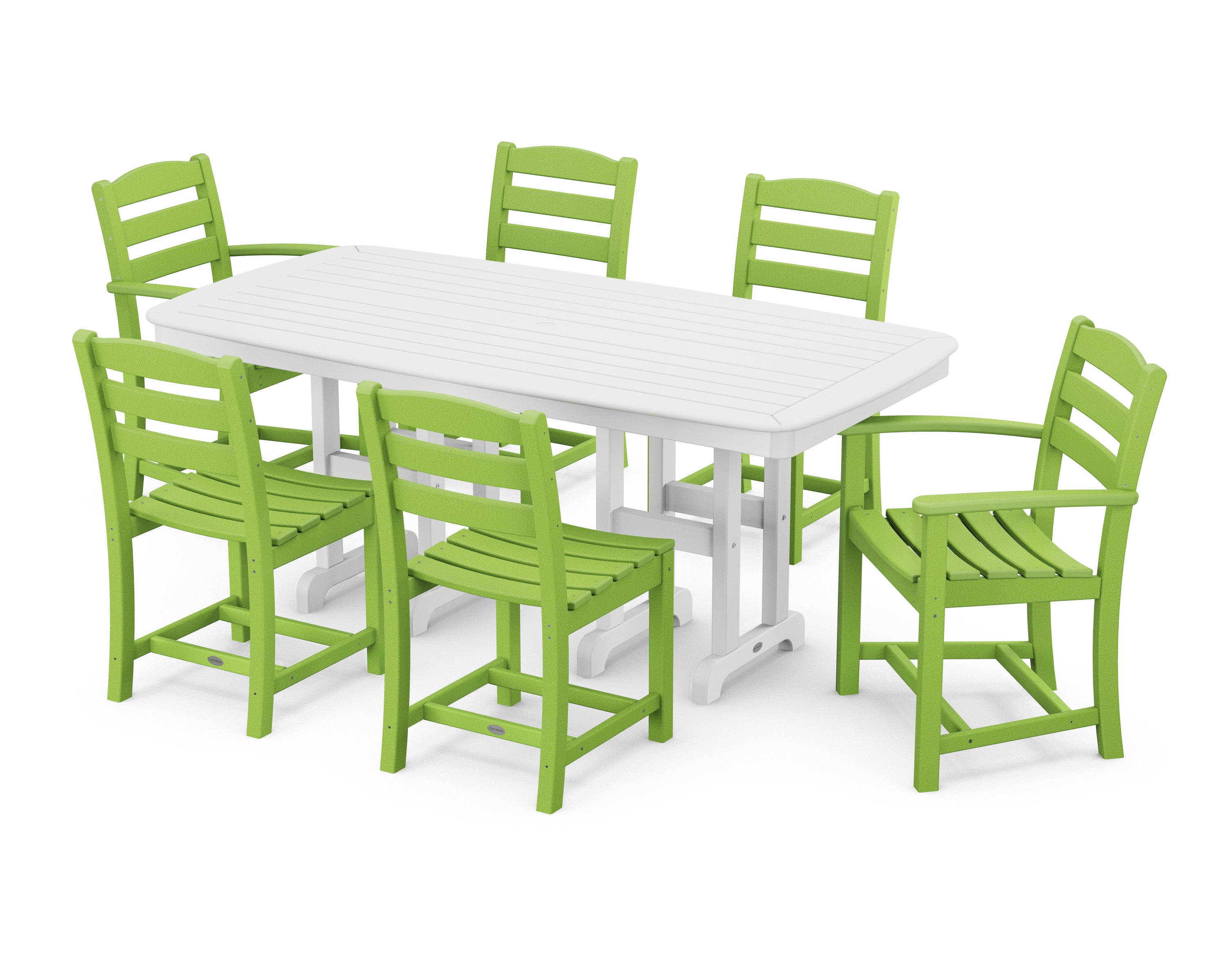 La Casa Caf 7-Piece Dining Set in Lime / White