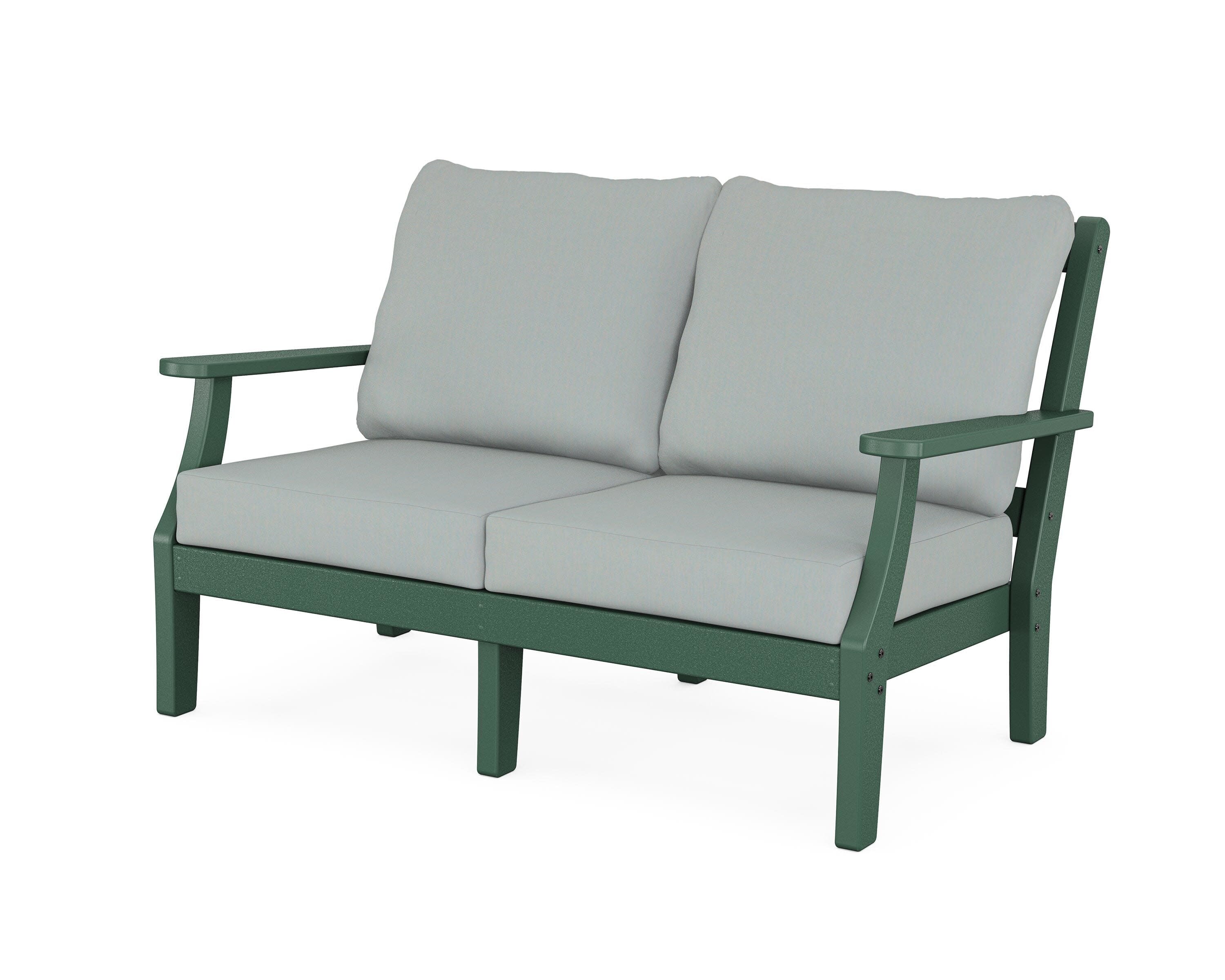 Chinoiserie Deep Seating Loveseat in Green / Spa