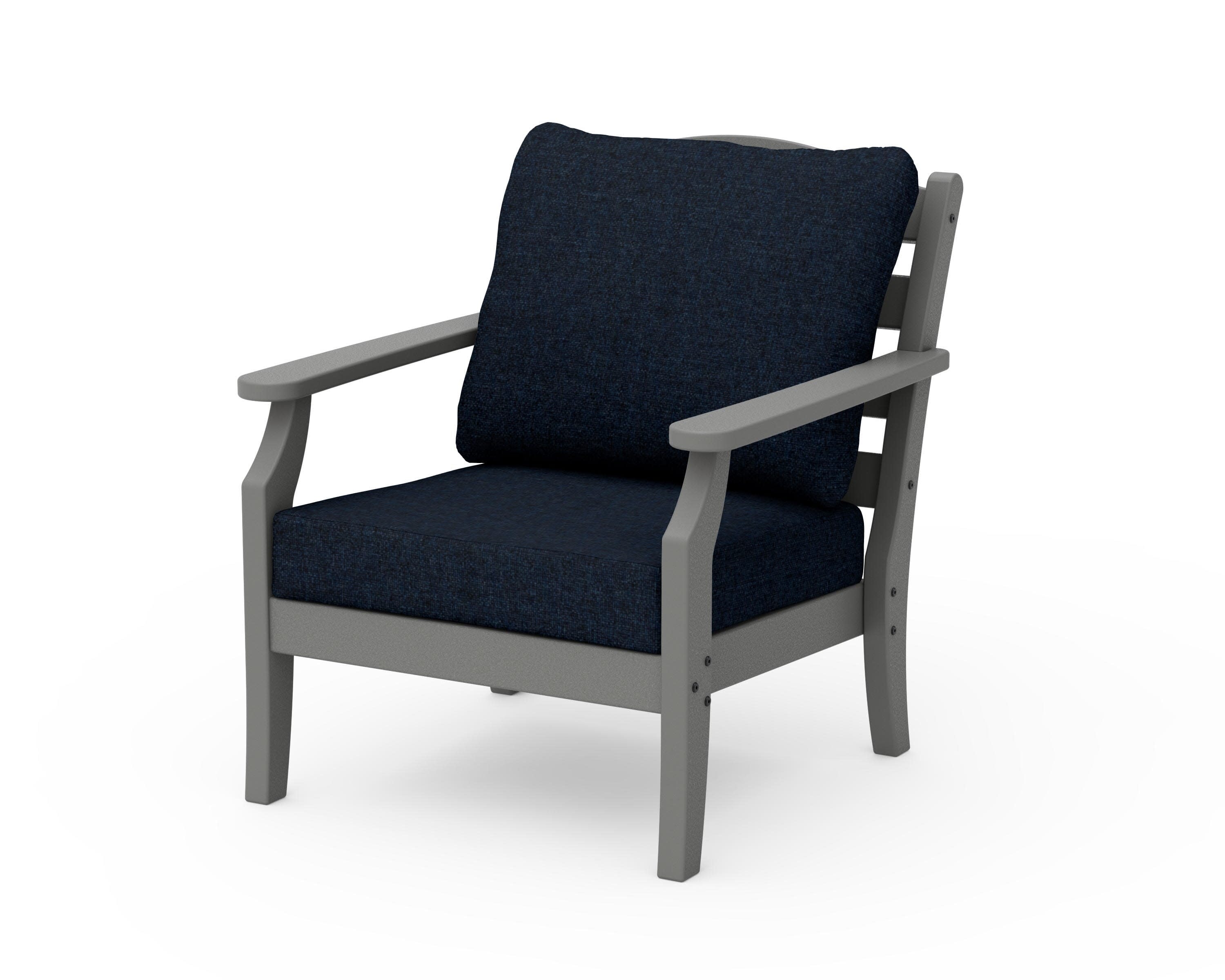 Savannah Deep Seating Chair in Slate Grey / Marine Indigo