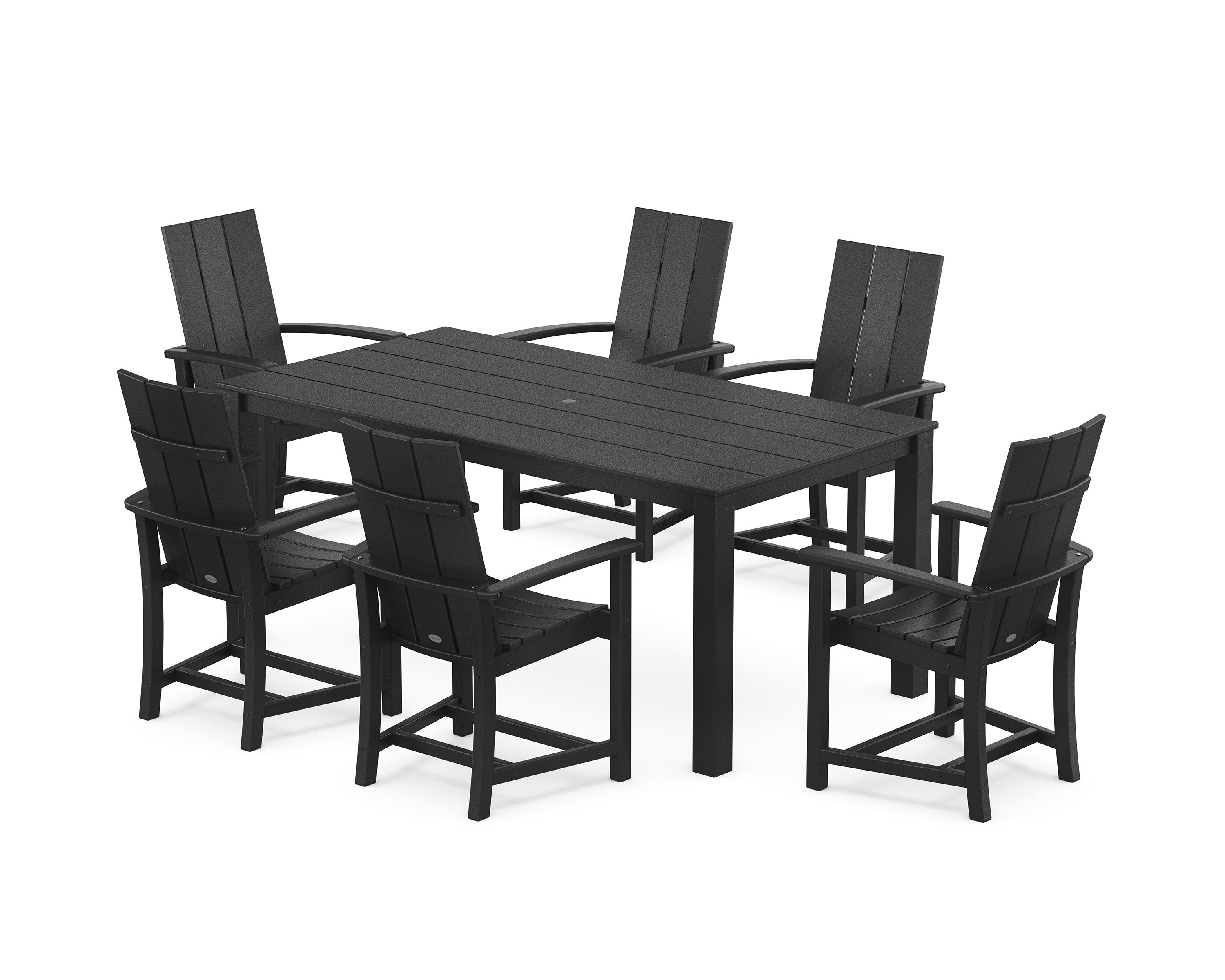 Modern Adirondack 7-Piece Parsons Dining Set in Black