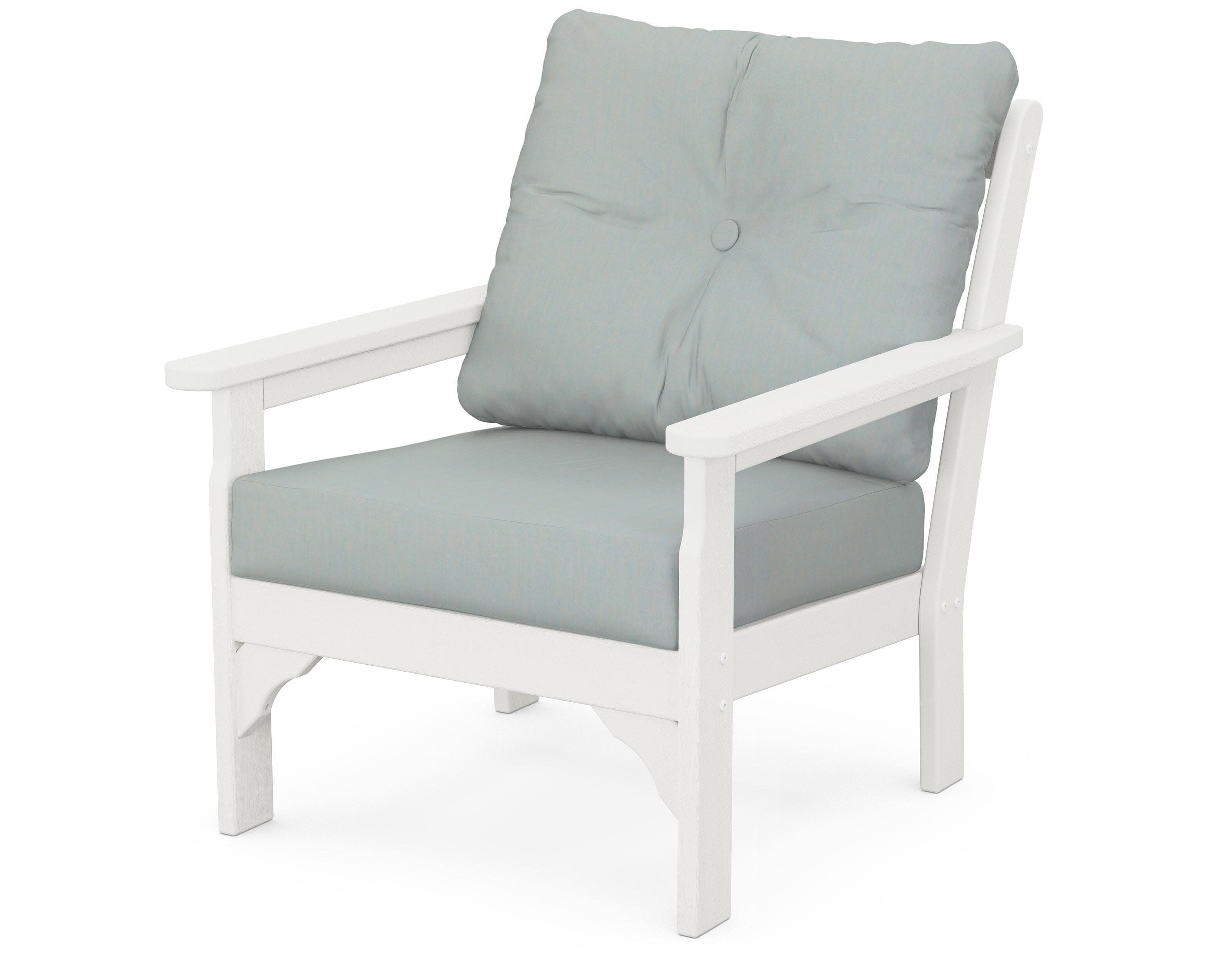 Vineyard Deep Seating Chair in Vintage White / Spa