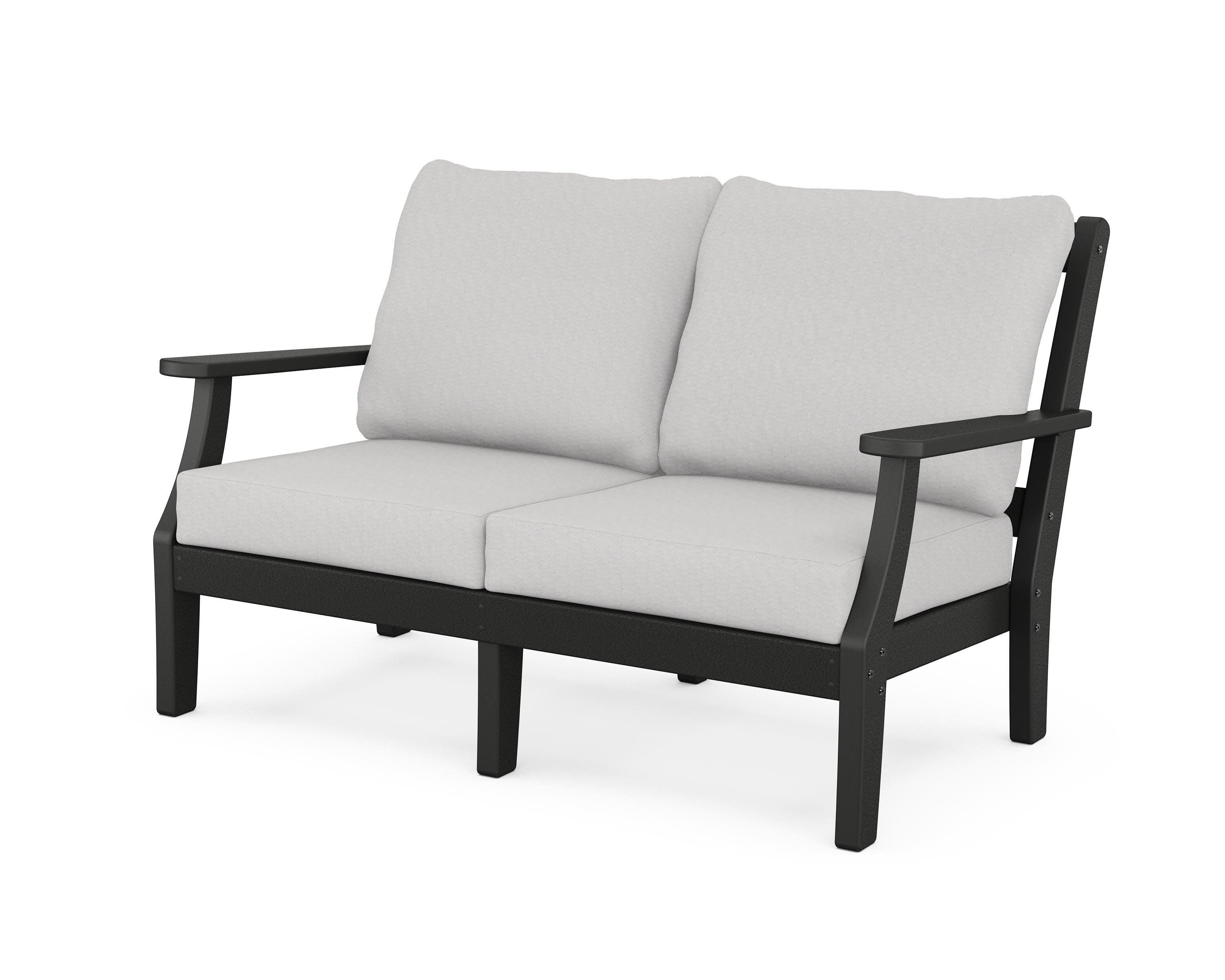Chinoiserie Deep Seating Loveseat in Black / Diamond in the Rough