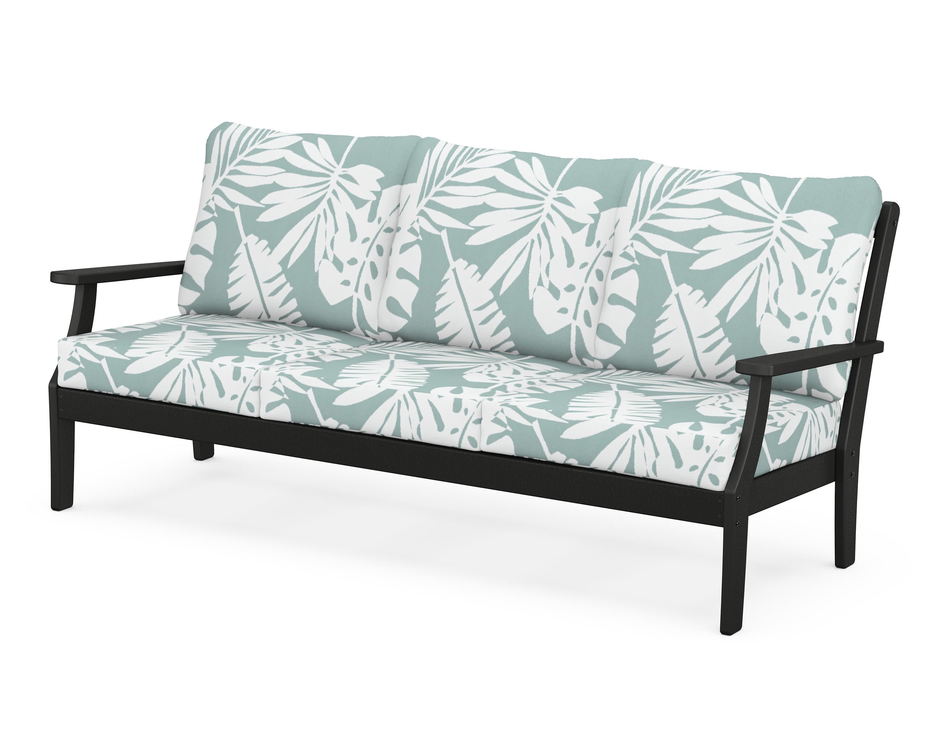 Braxton Deep Seating Sofa in Black / Leaf Glacier Spa