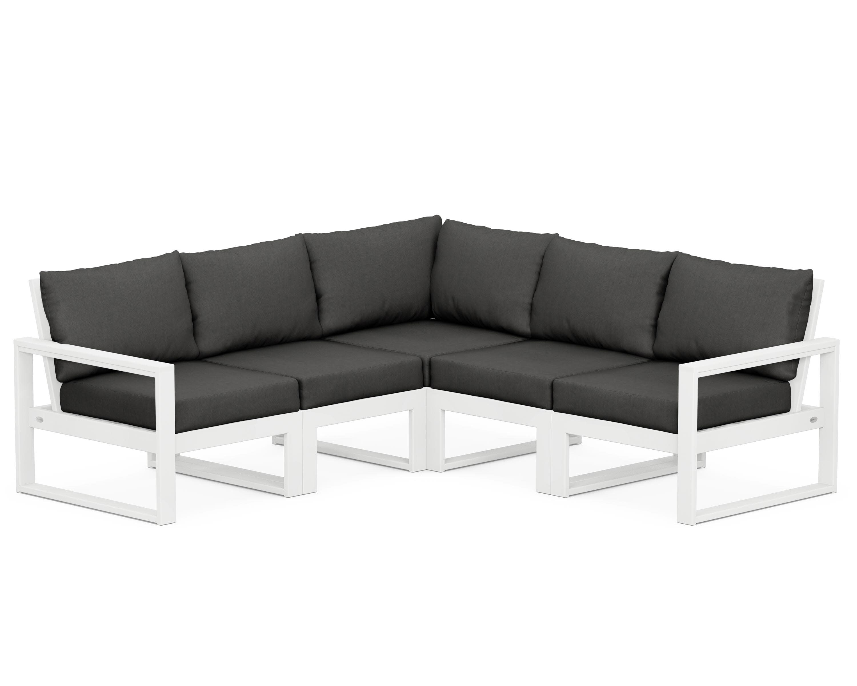 EDGE 5-Piece Modular Deep Seating Set in White / Spectrum Carbon