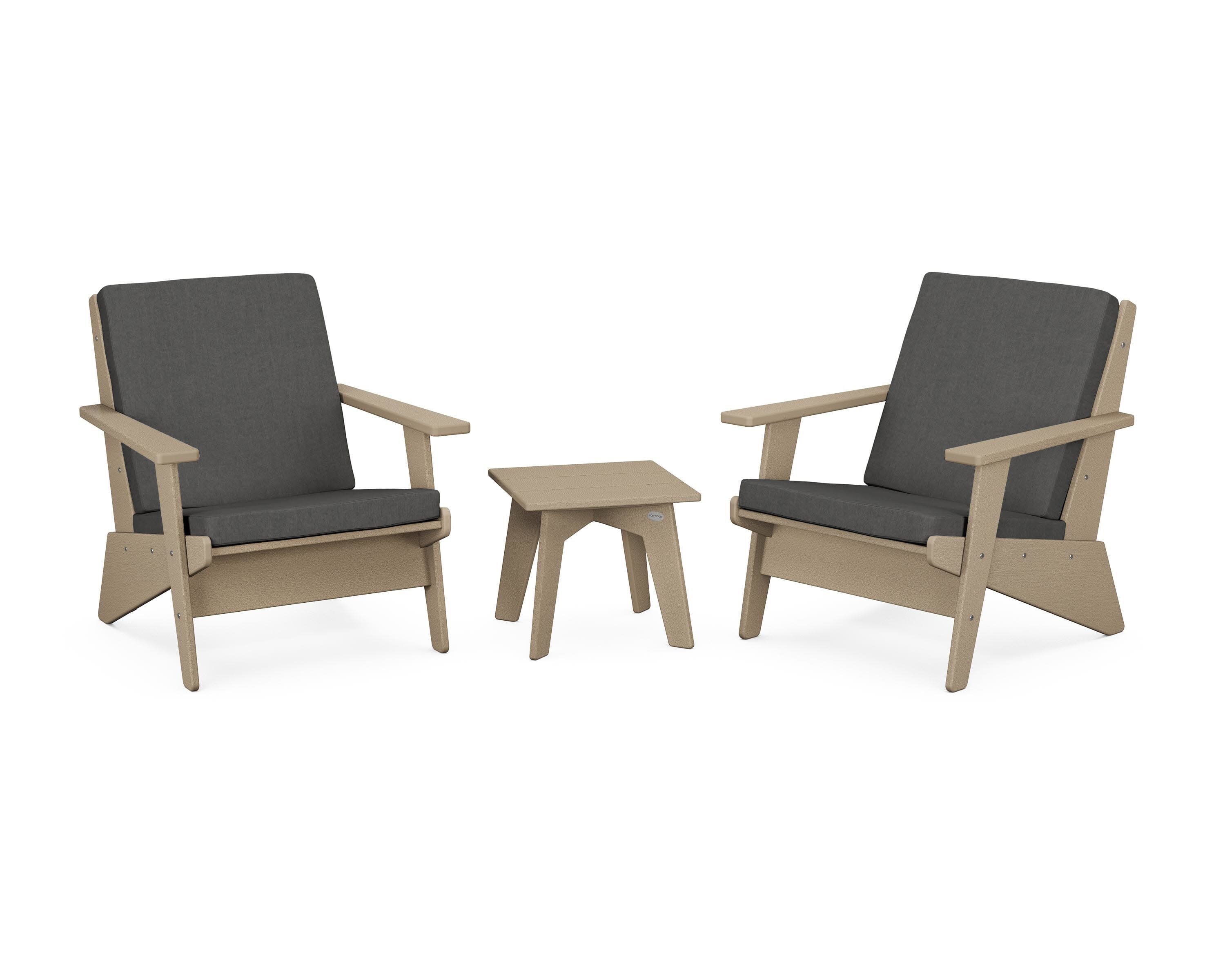 Riviera Modern Lounge 3-Piece Set in Vintage Sahara / Spectrum Carbon