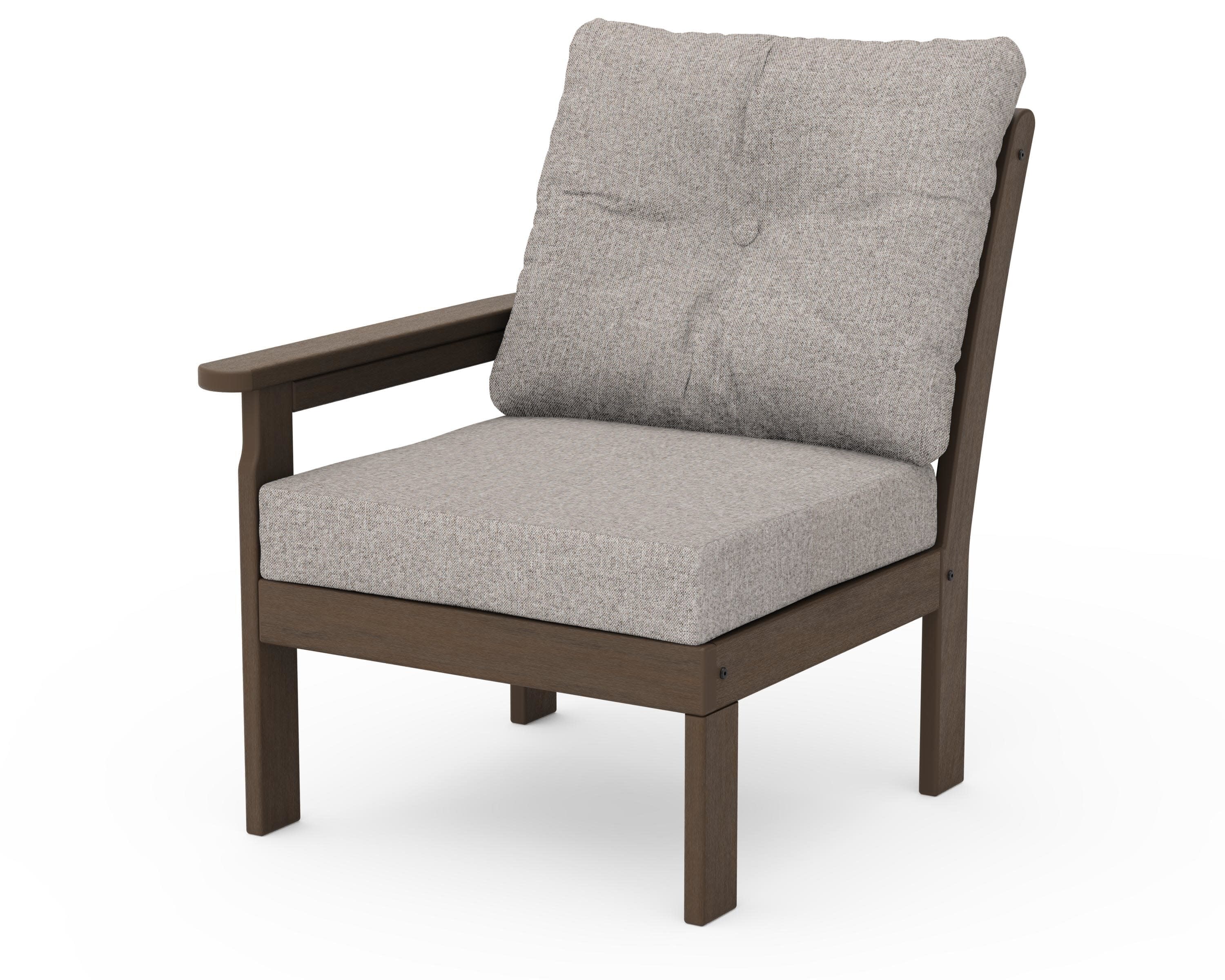 Vineyard Modular Left Arm Chair in Kona / Weathered Tweed