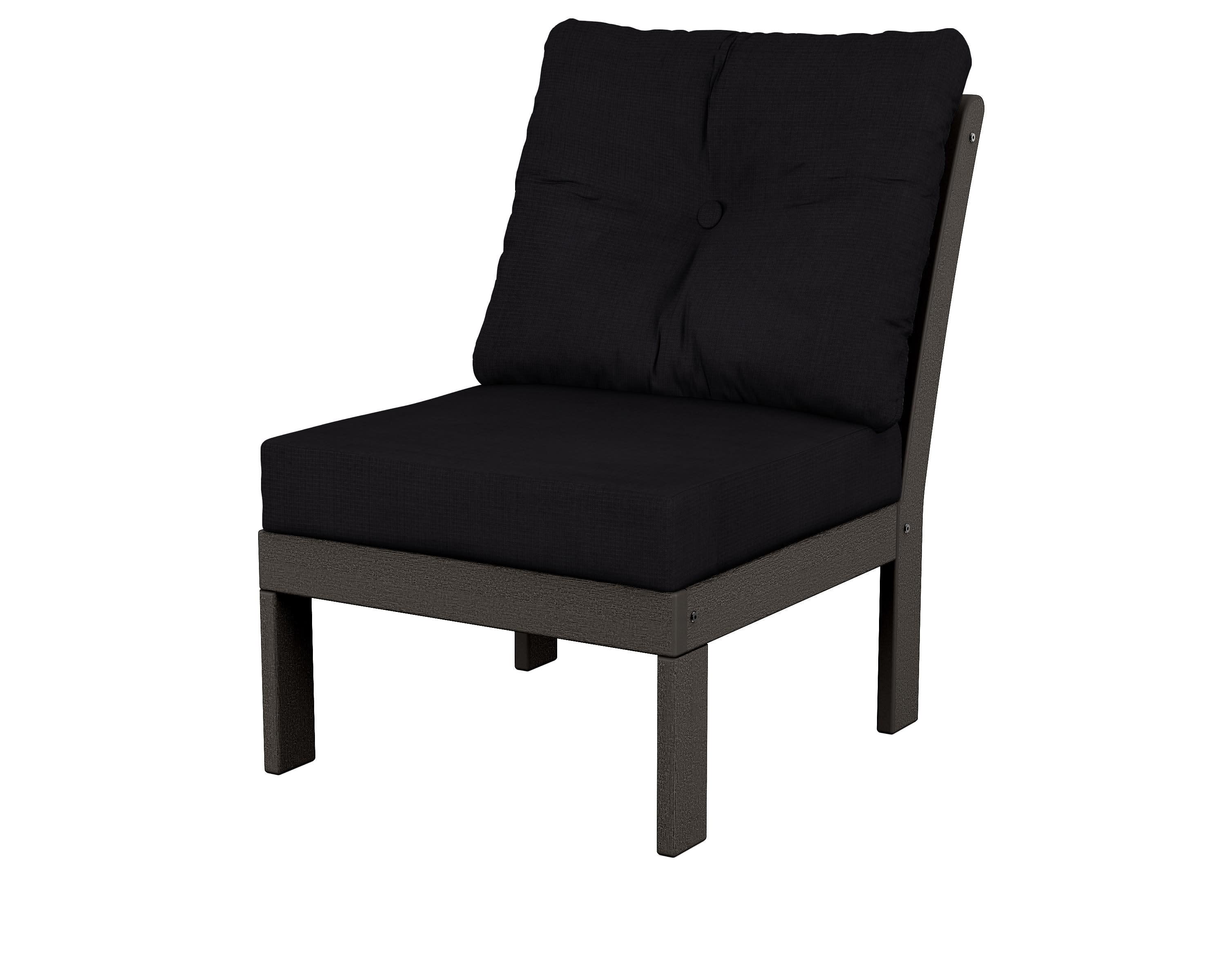 Vineyard Modular Armless Chair in Vintage Coffee / Midnight Linen