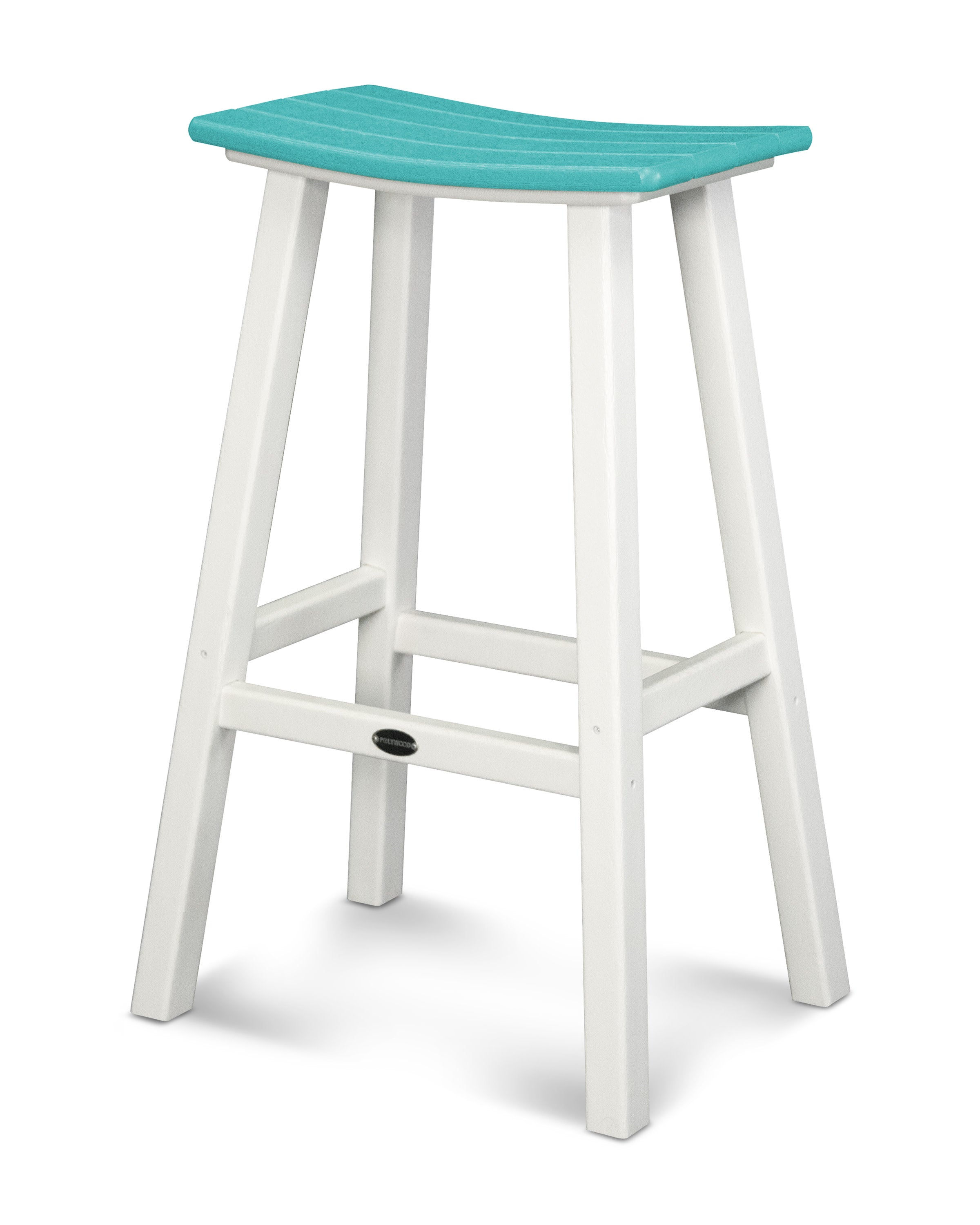 Contempo 30" Saddle Bar Stool in White / Aruba