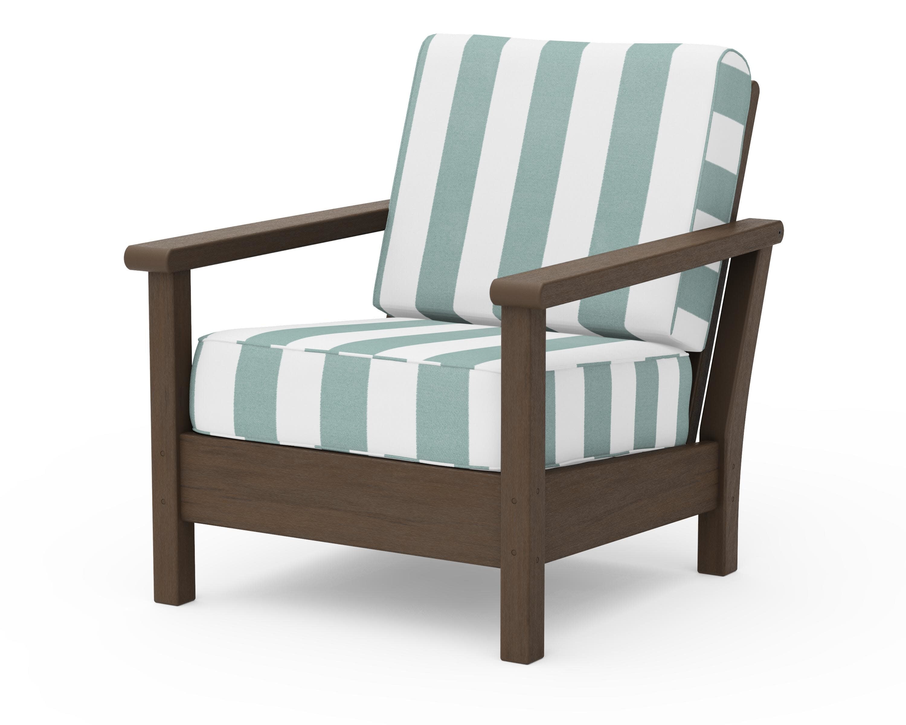 Harbour Deep Seating Chair in Kona / Cabana Stripe Glacier Spa