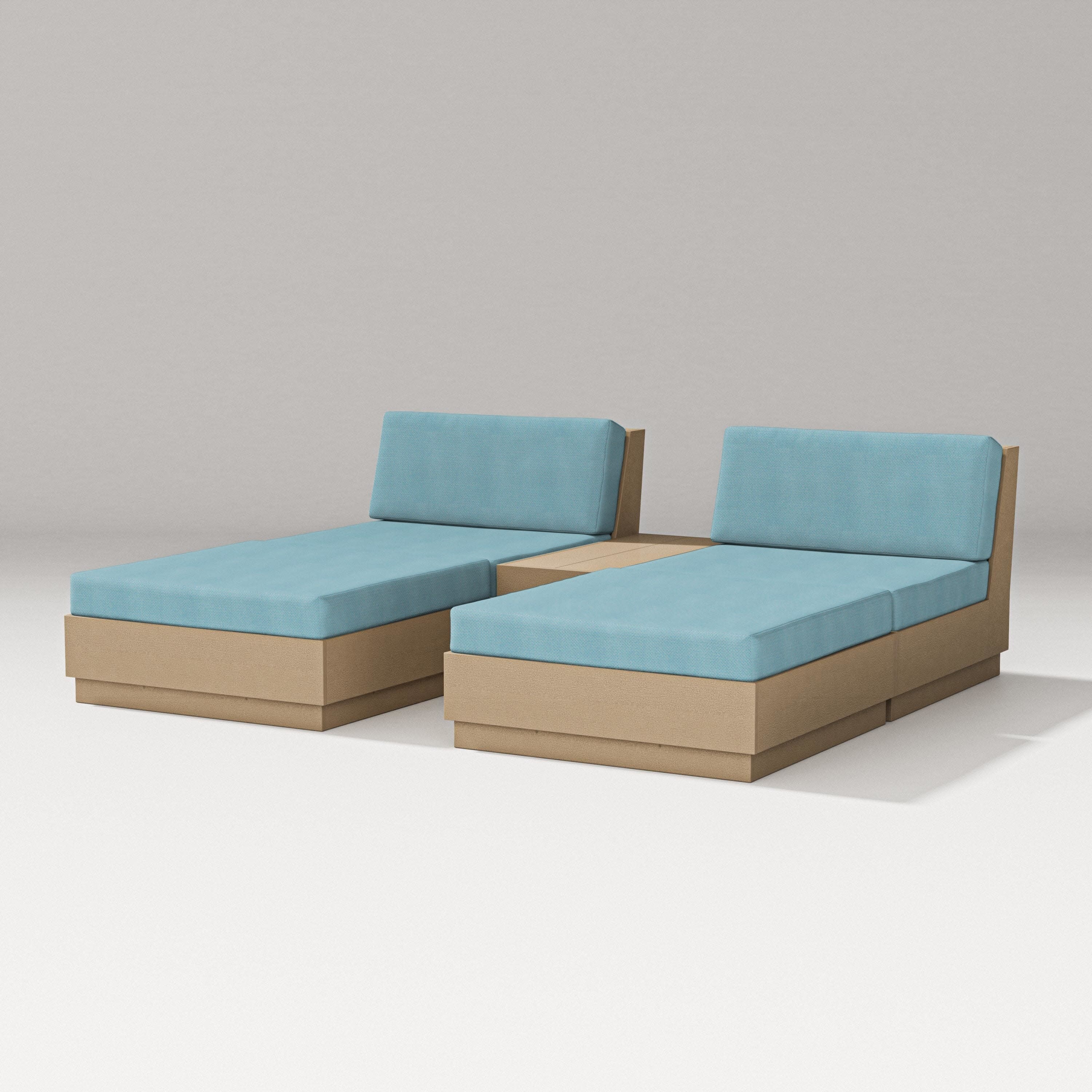 Elevate Double Chaise Set in Vintage Sahara / Lattice Sky Blue