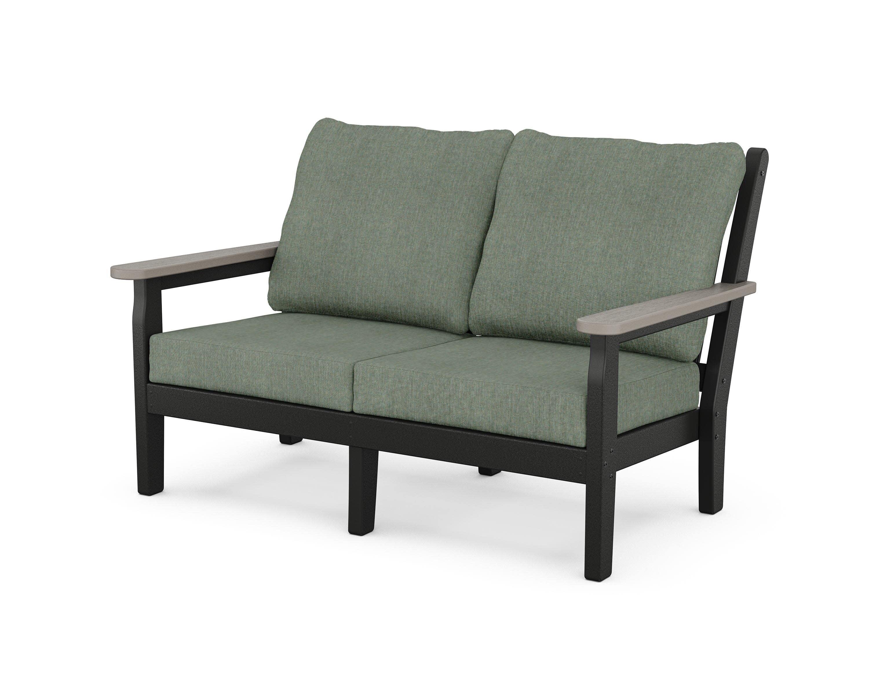 Chippendale Deep Seating Loveseat in Black / Driftwood / Cast Sage