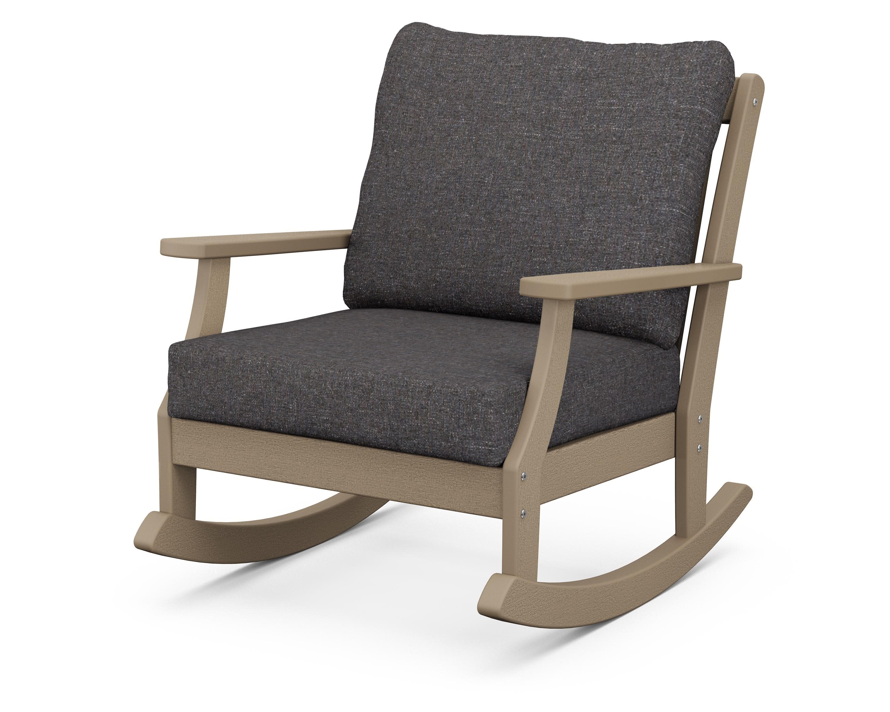 Braxton Deep Seating Rocking Chair in Vintage Sahara / Ash Charcoal