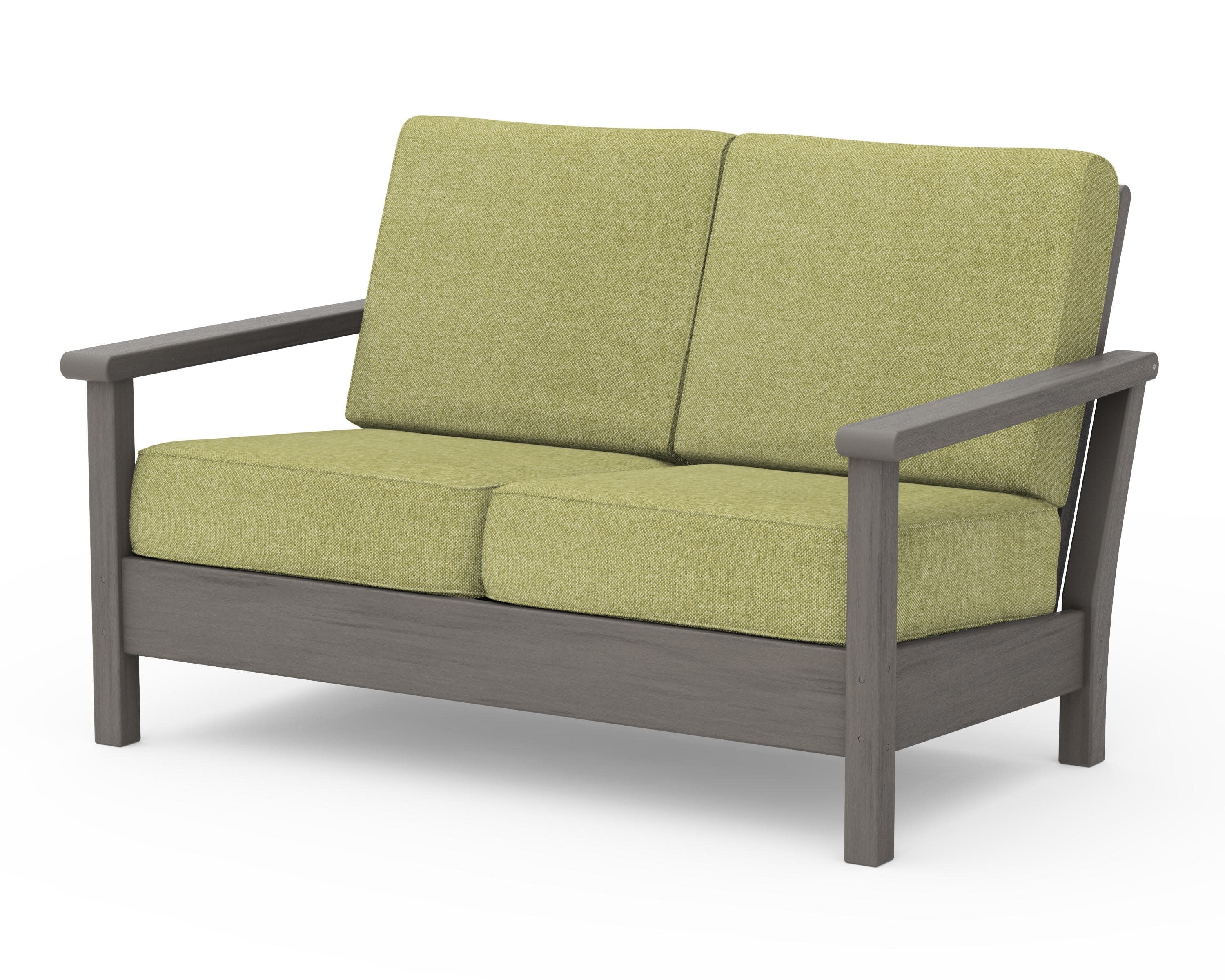 Harbour Deep Seating Loveseat in Driftwood / Chartreuse Boucle