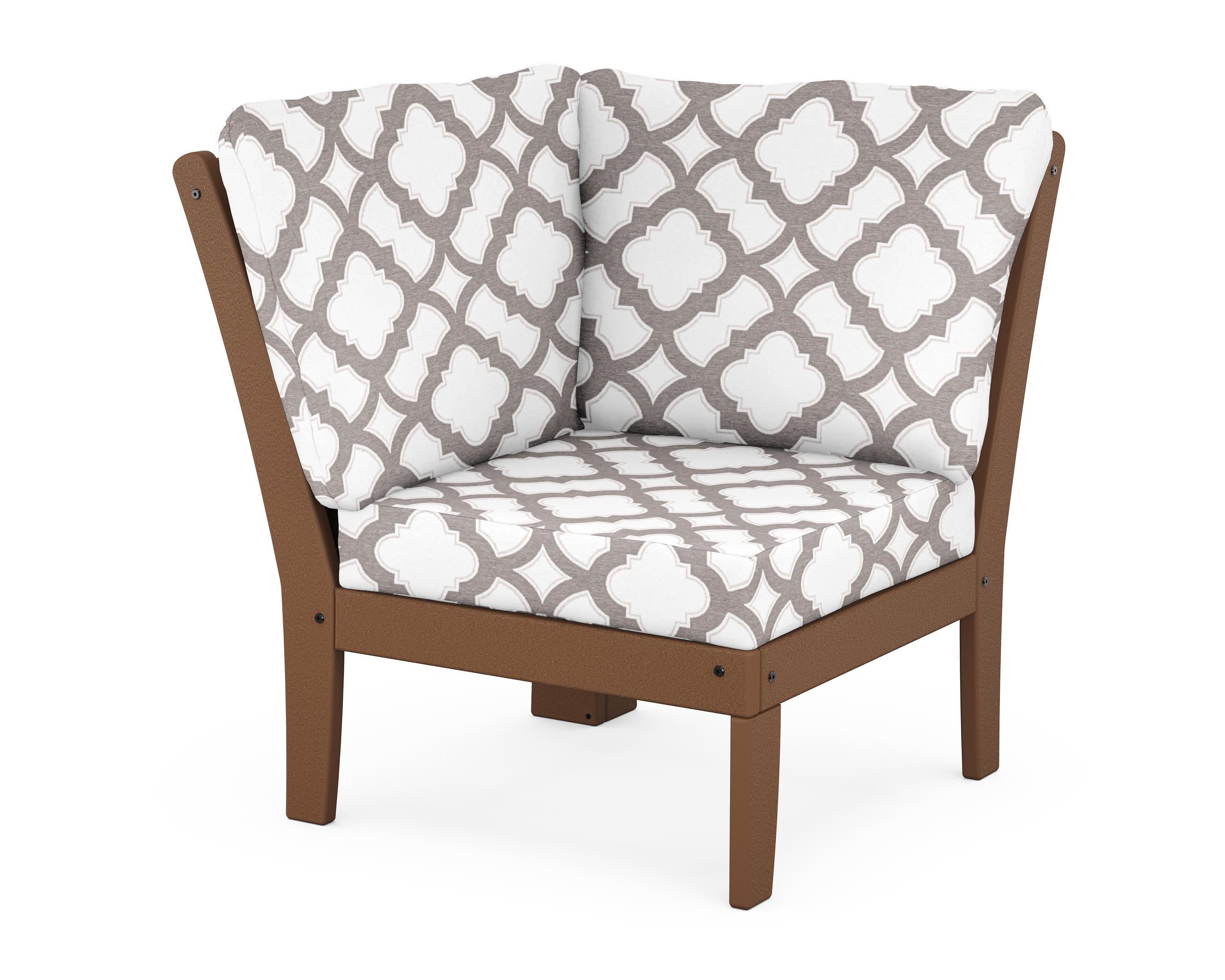 Braxton Modular Corner Chair in Teak / Trellis Grey Mist