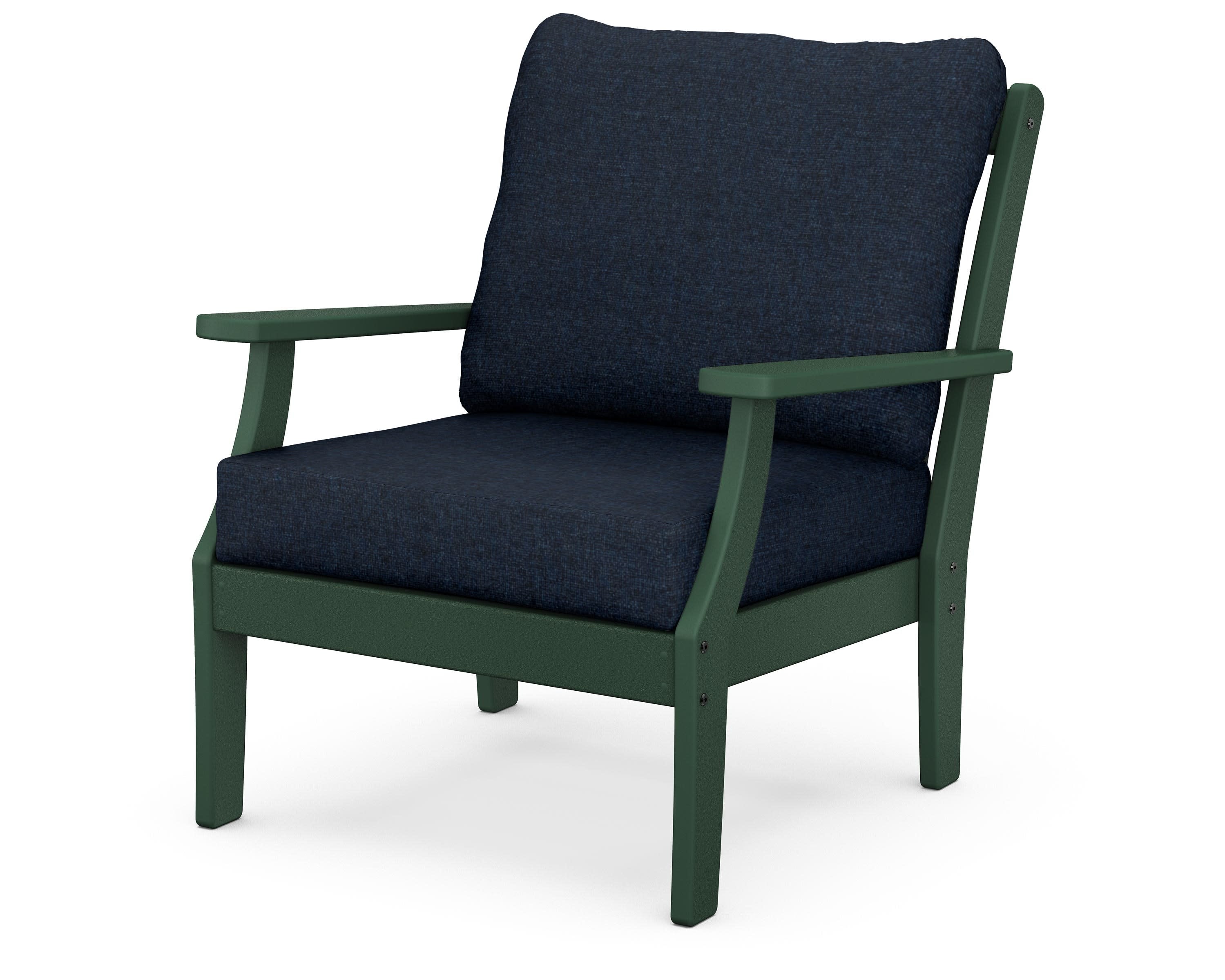 Braxton Deep Seating Chair in Green / Marine Indigo