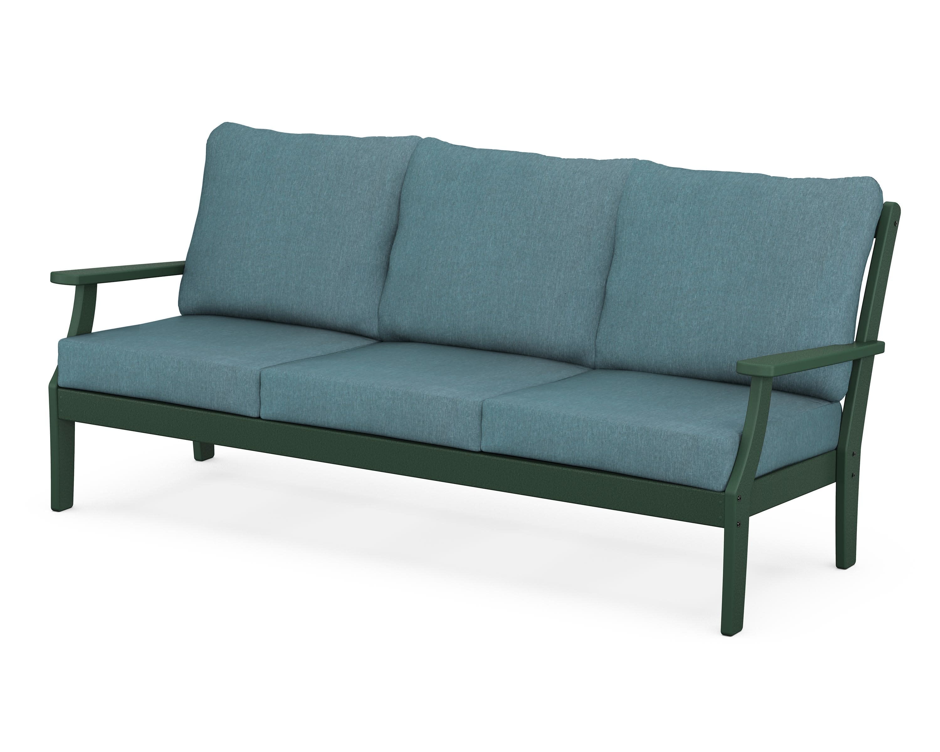 Braxton Deep Seating Sofa in Green / Ocean Teal
