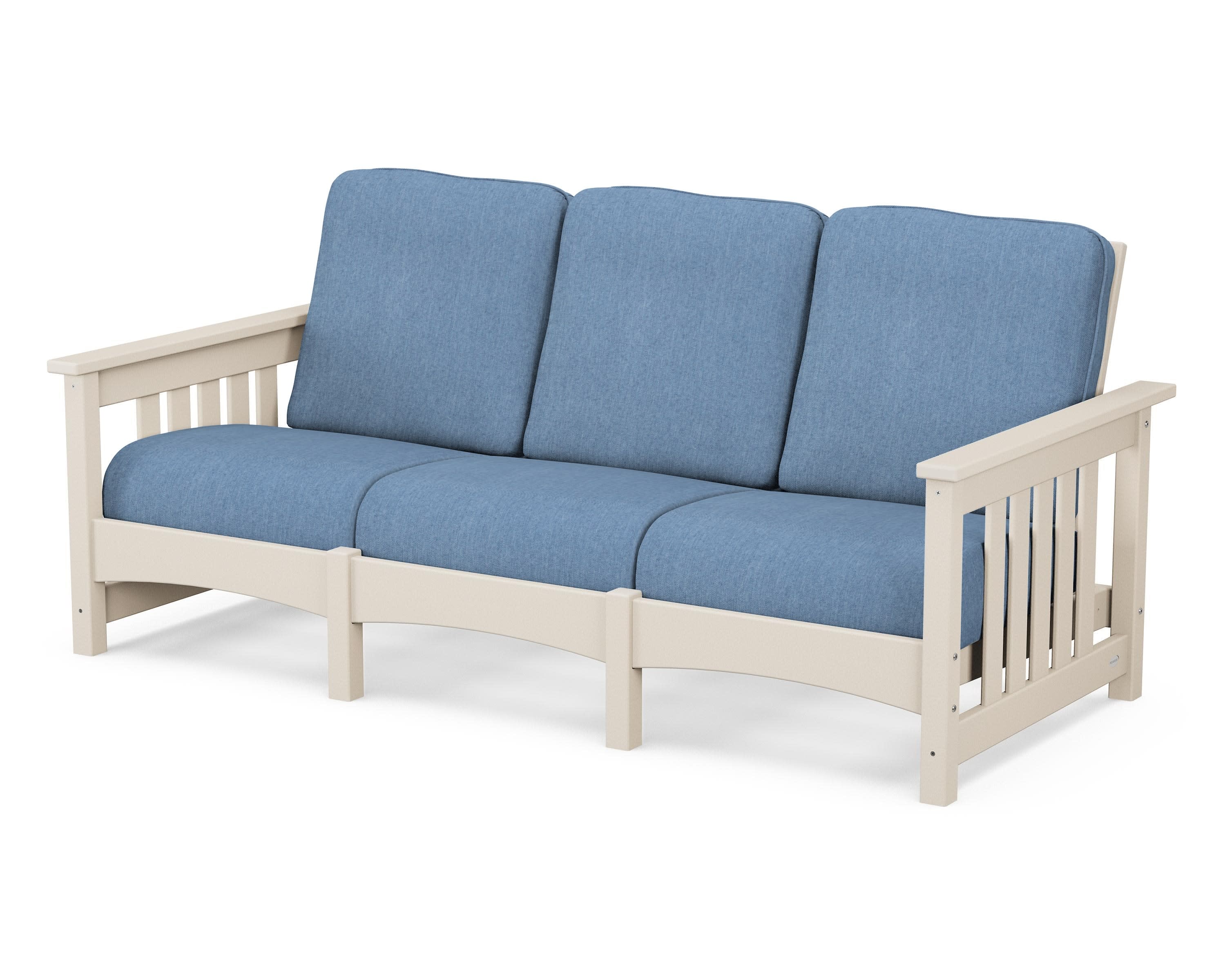 Club Mission Sofa in Sand / Sky Blue