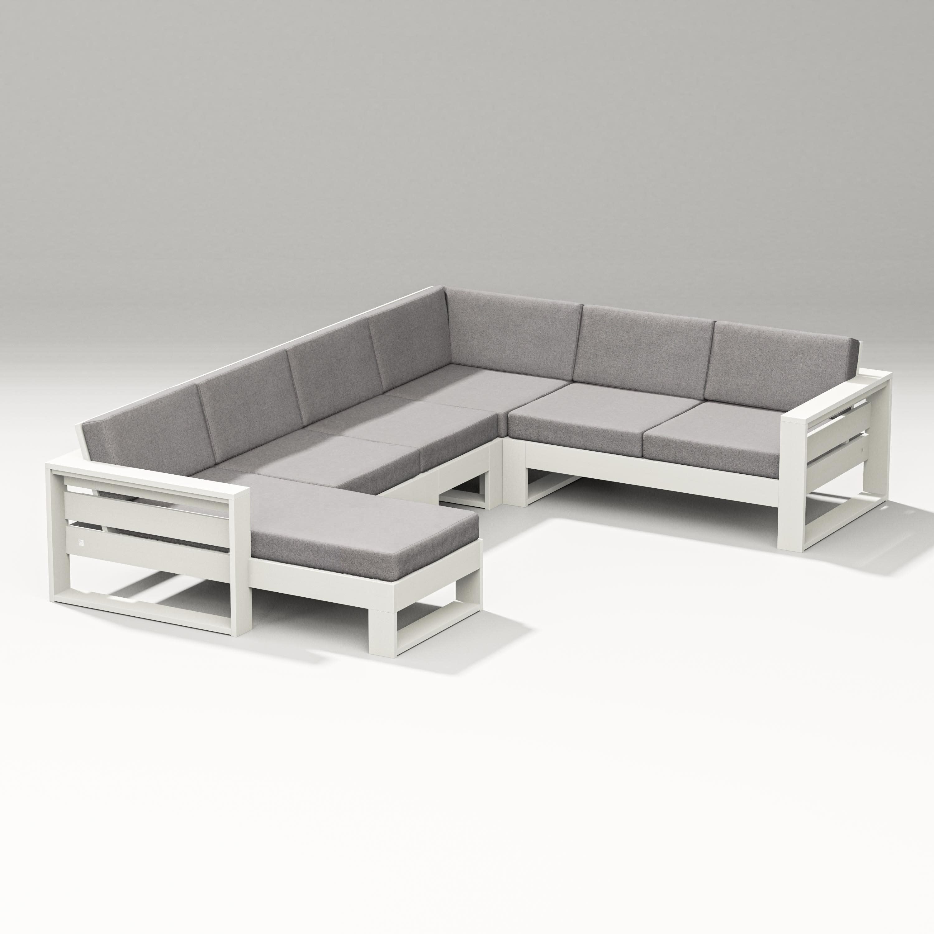Latitude Corner Sectional with Left Chaise in Vintage White / Grey Mist