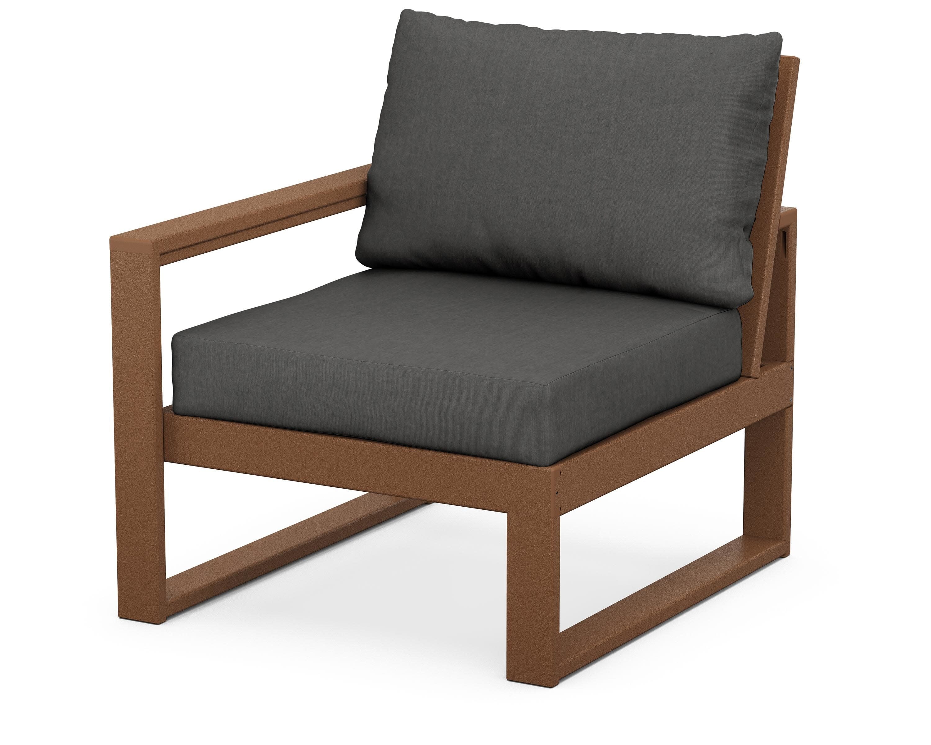 EDGE Modular Left Arm Chair in Teak / Spectrum Carbon