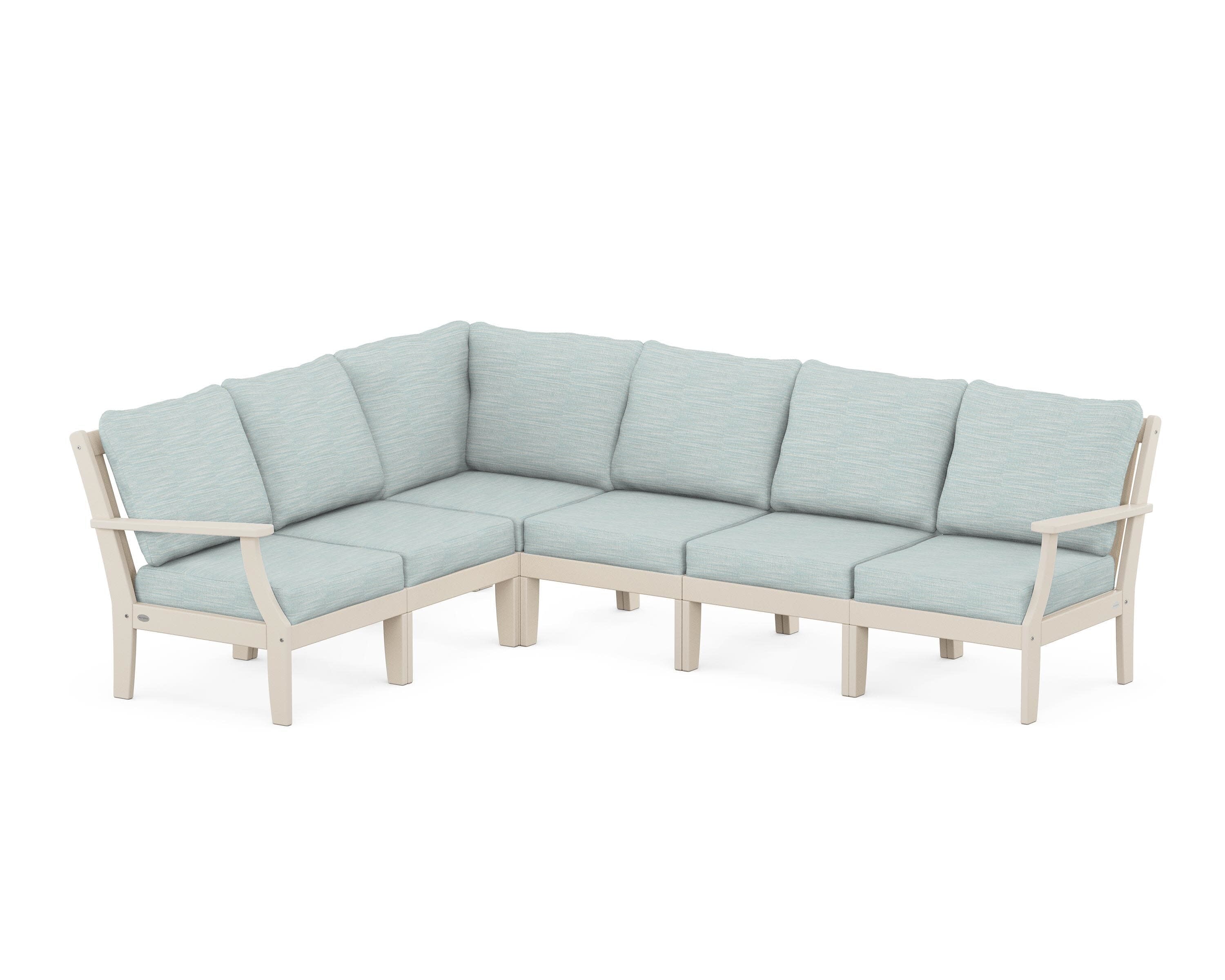 Braxton Modular 6-Piece Deep Seating Set in Sand / Soothe Mist