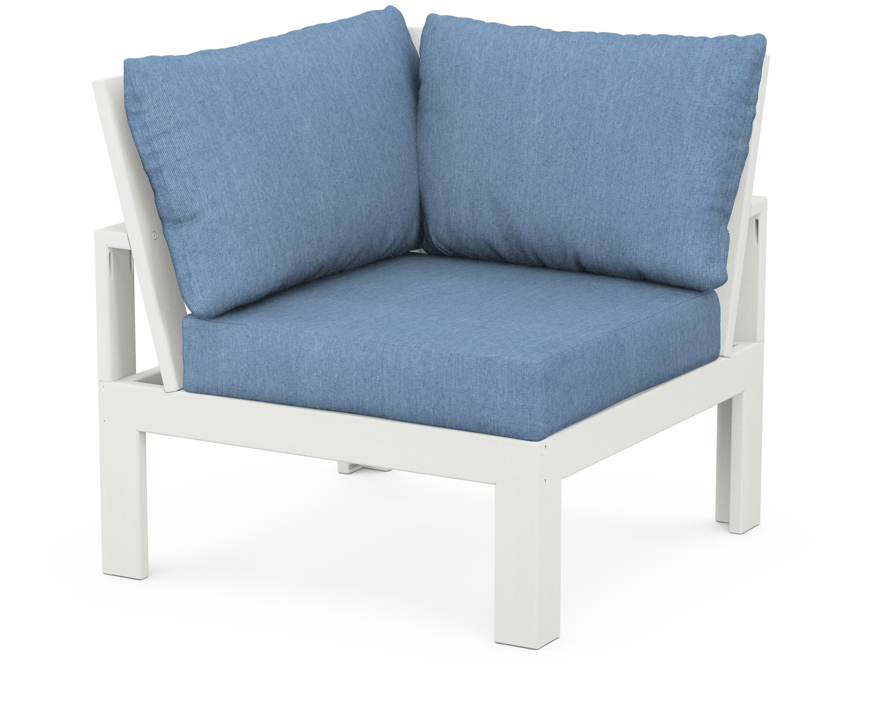 Modular Corner Chair in Vintage White / Sky Blue